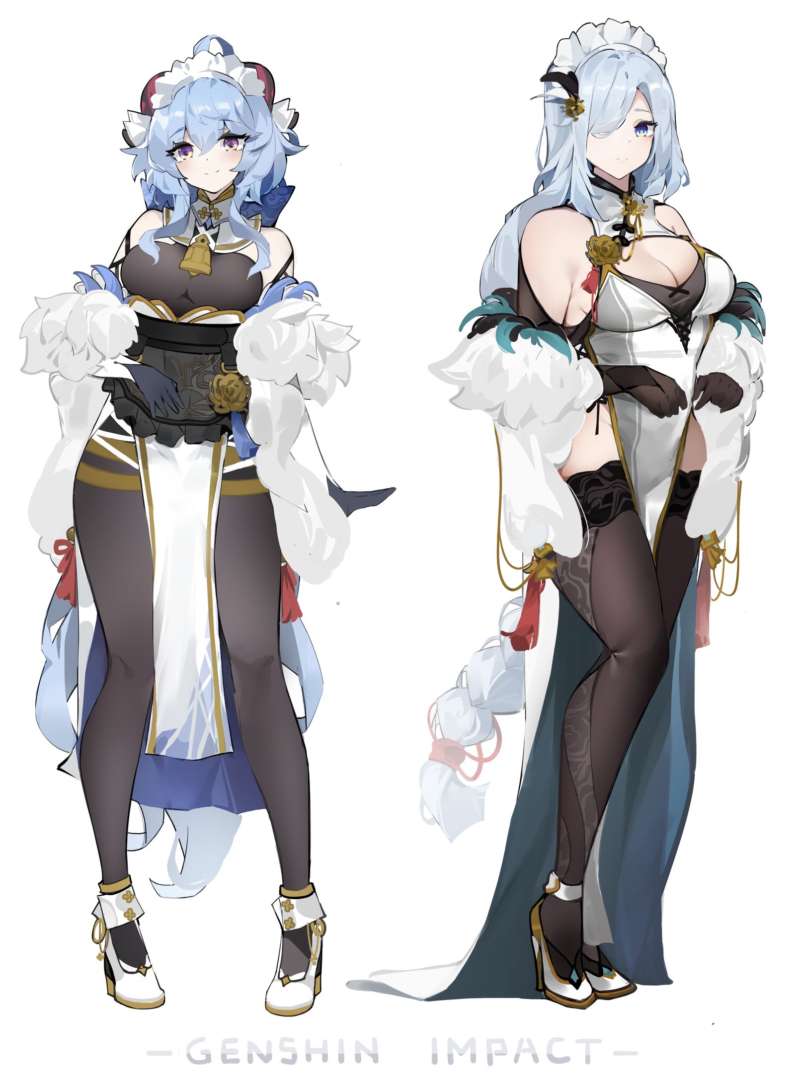 Ganyu＆Shenhe插画图片壁纸