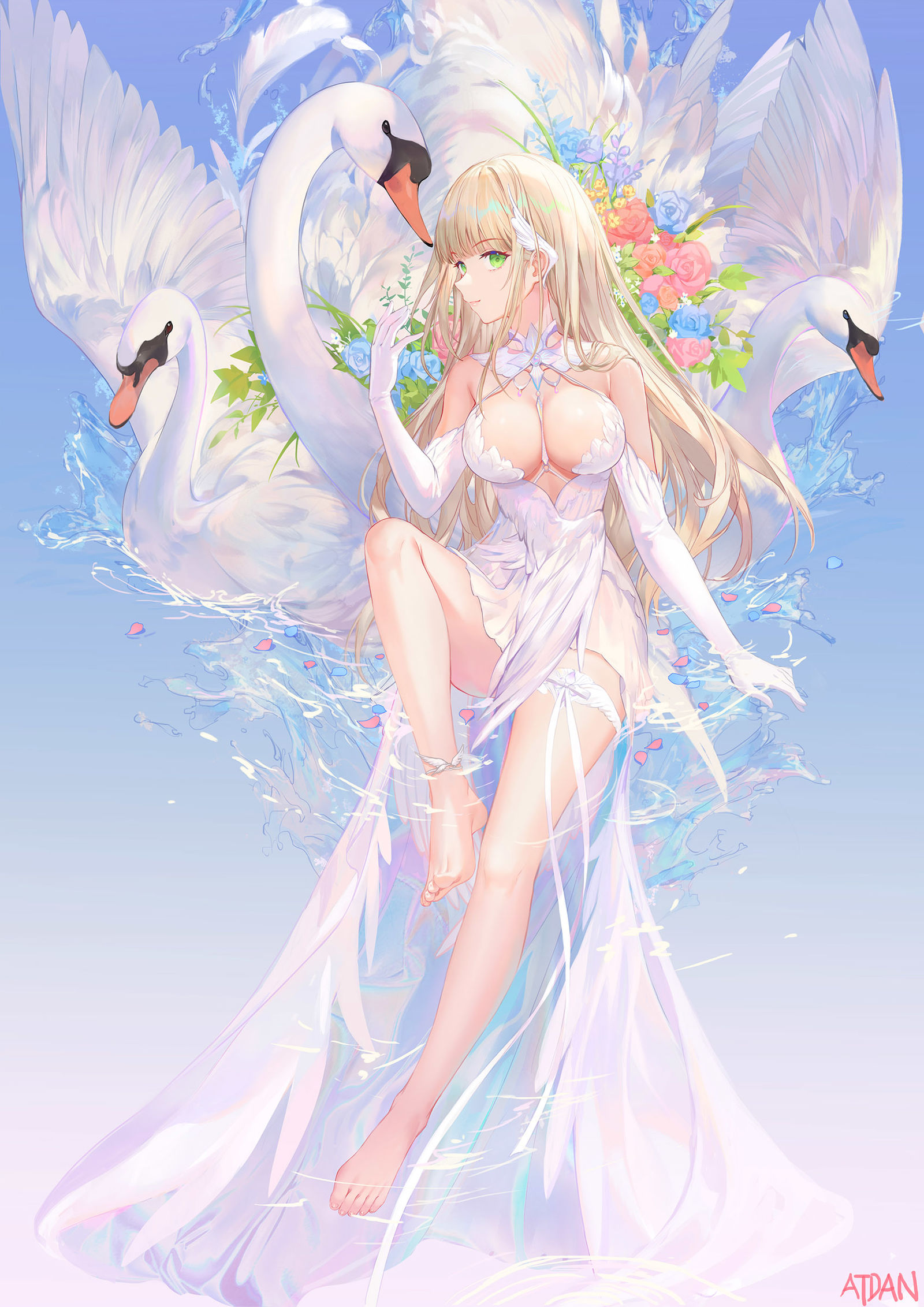 Swan插画图片壁纸