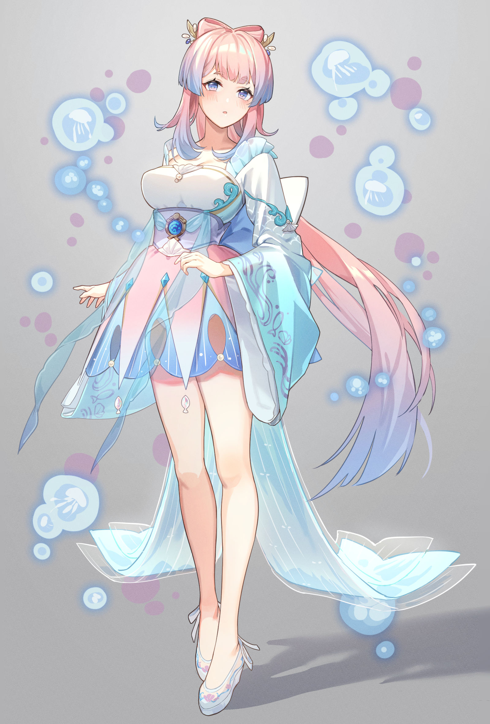 心海的牛仔礼服插画图片壁纸