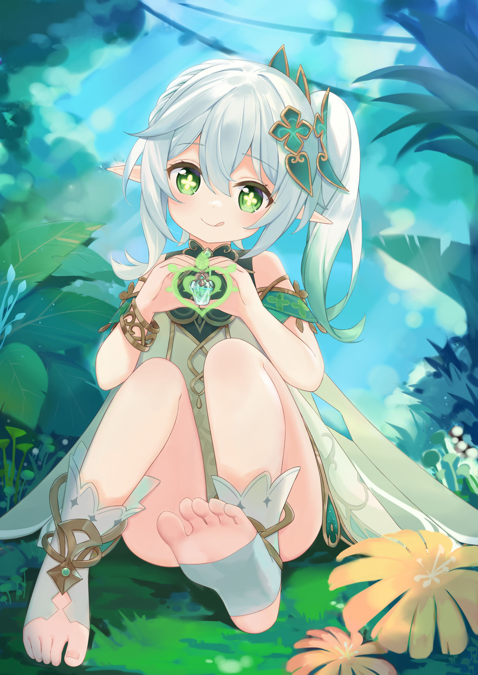 纳西妲爱你哟❤插画图片壁纸