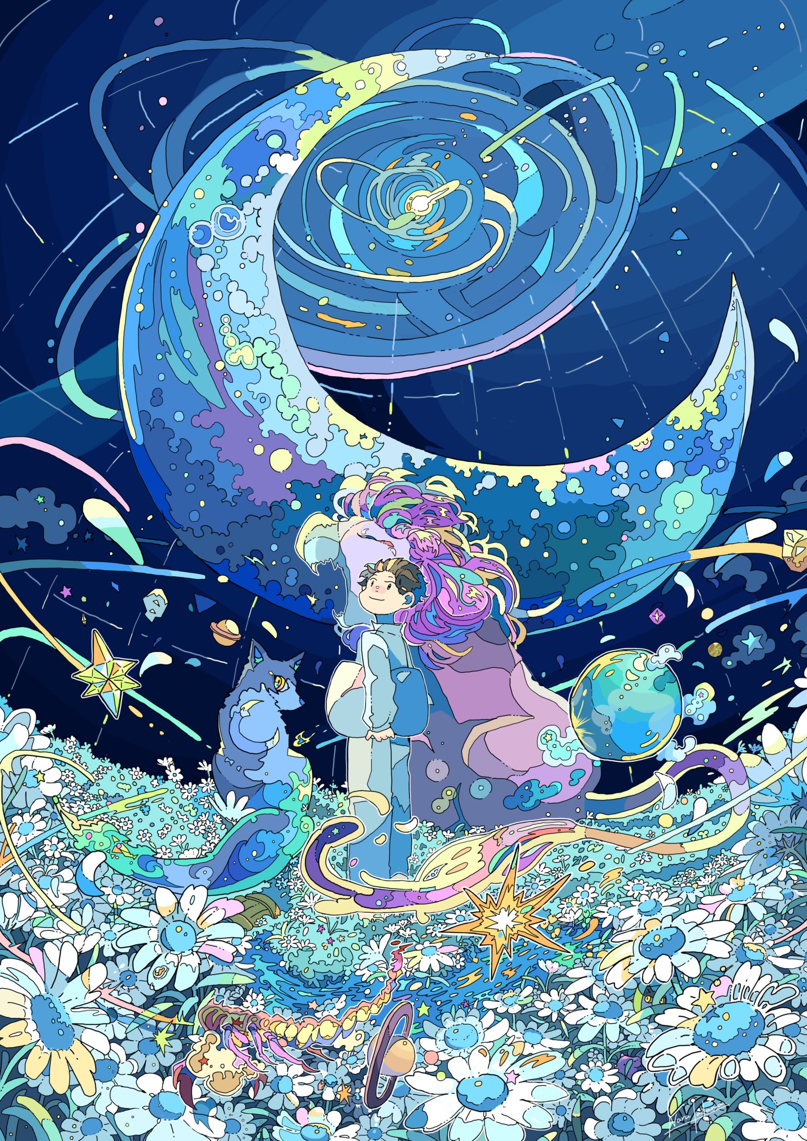 满天的庭院-原创星空