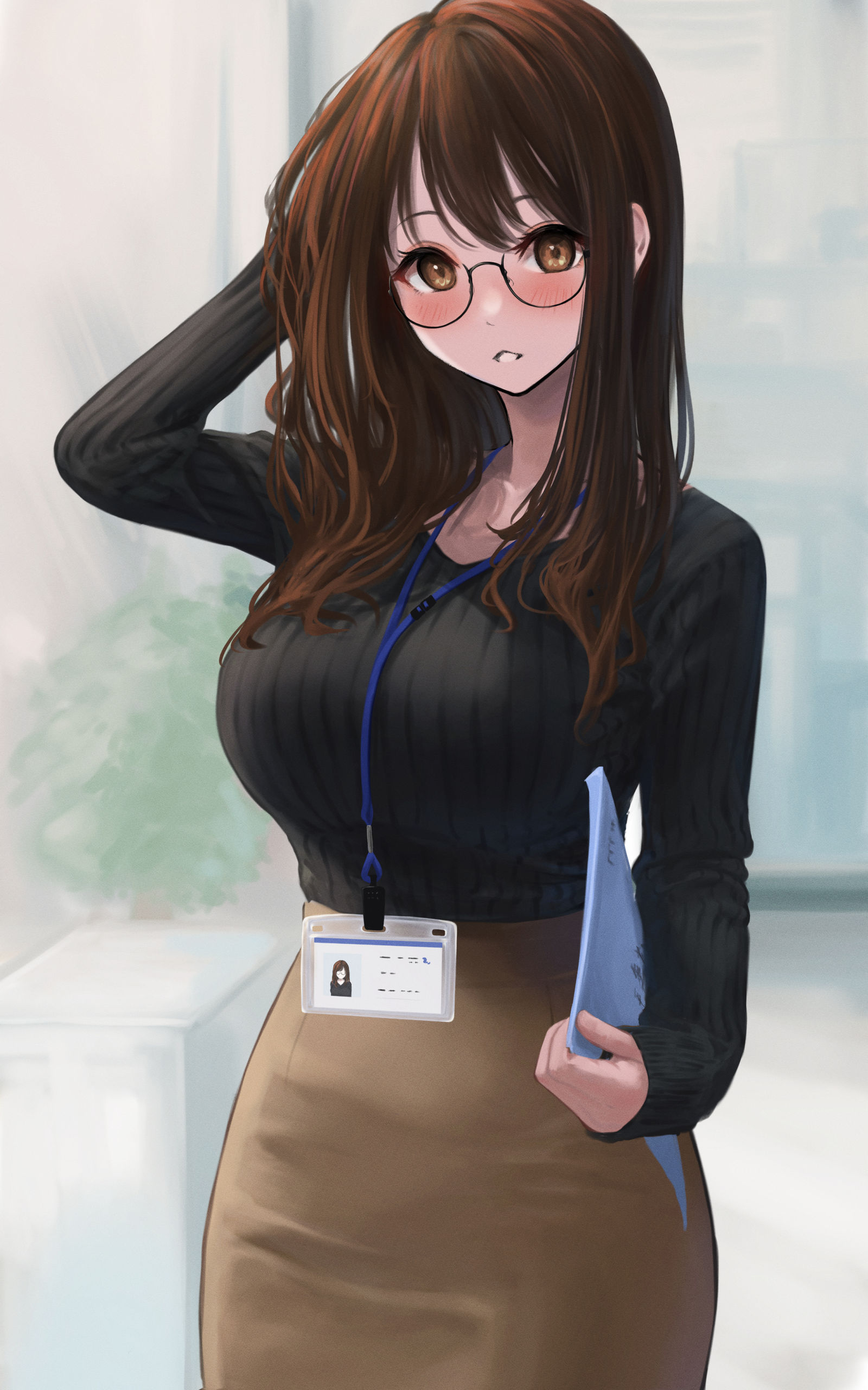 试着改变了发型怎么样…？插画图片壁纸