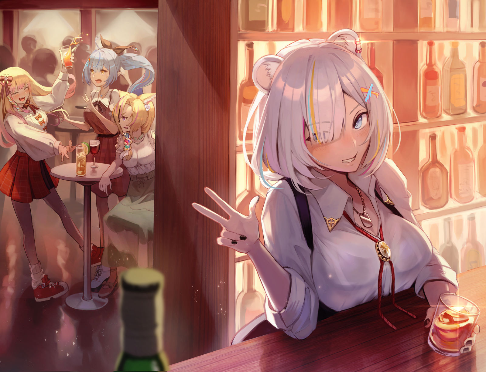 一周年快乐画-狮白牡丹hololive