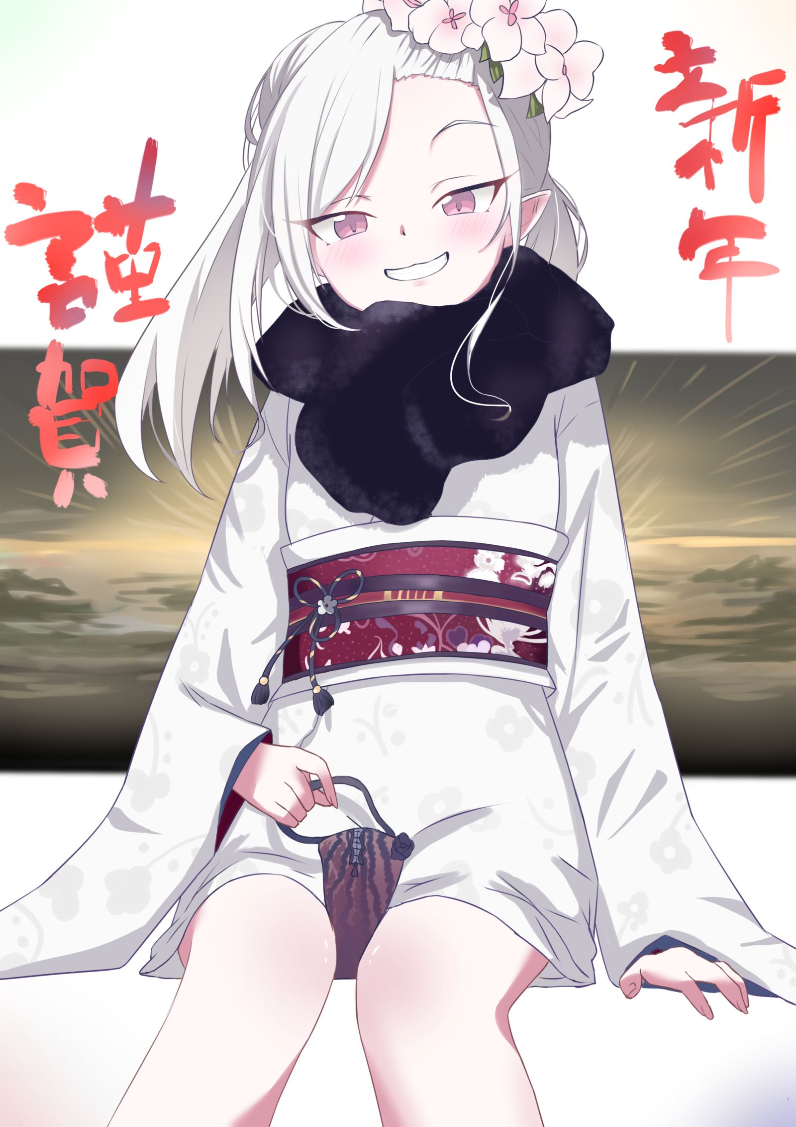 新年好。插画图片壁纸