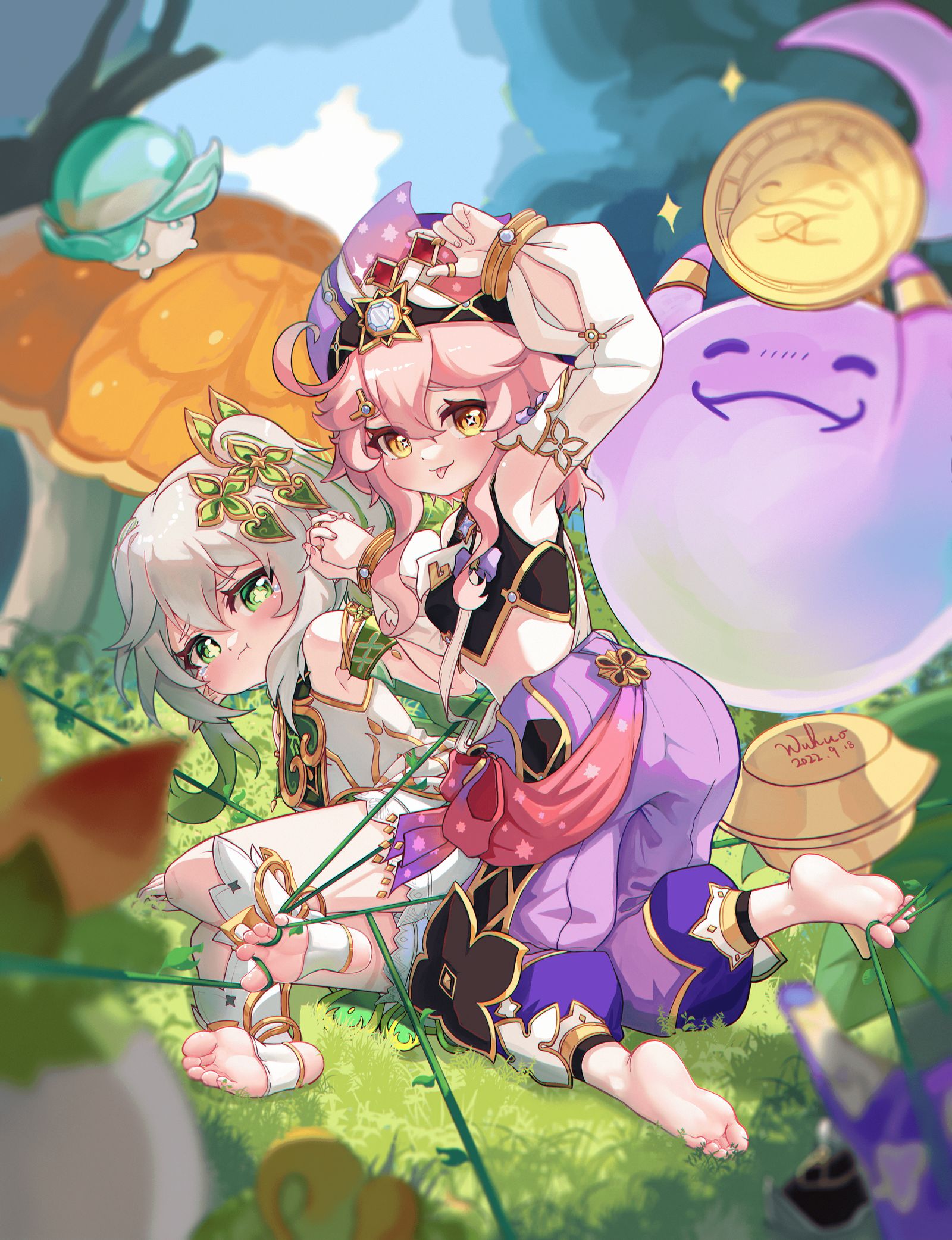 多莉欺负纳西妲~♥插画图片壁纸