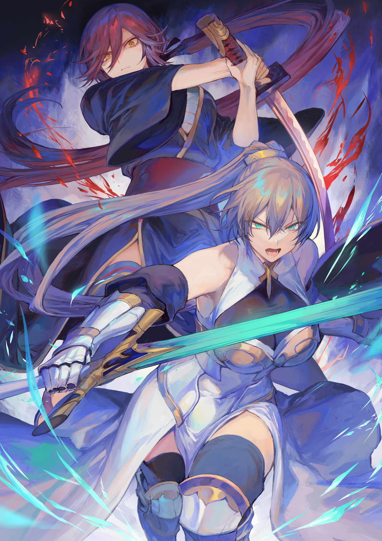 圣骑士和武士插画图片壁纸