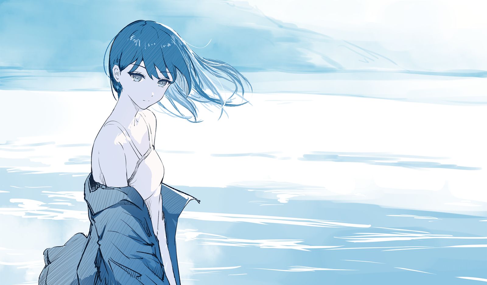 blue插画图片壁纸