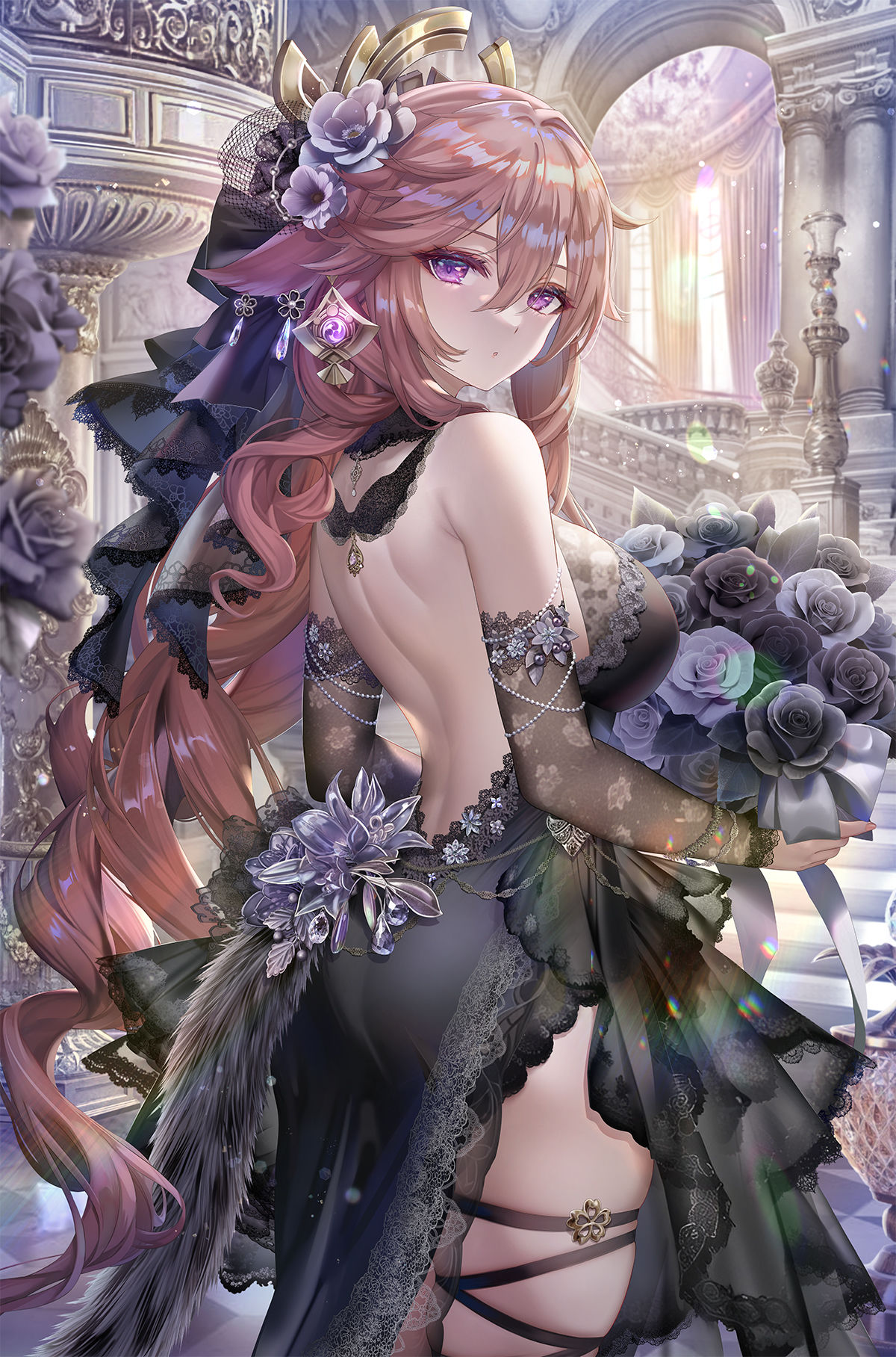 黒薔薇八重様-原神八重神子