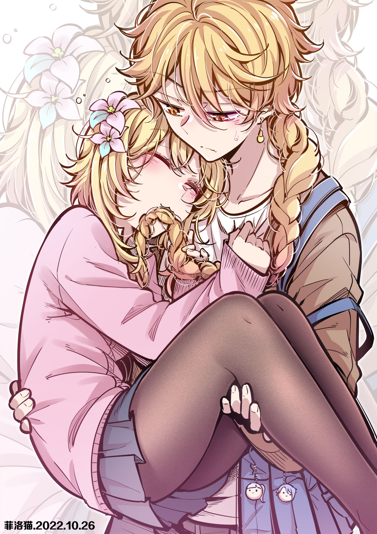 吃麻花~插画图片壁纸
