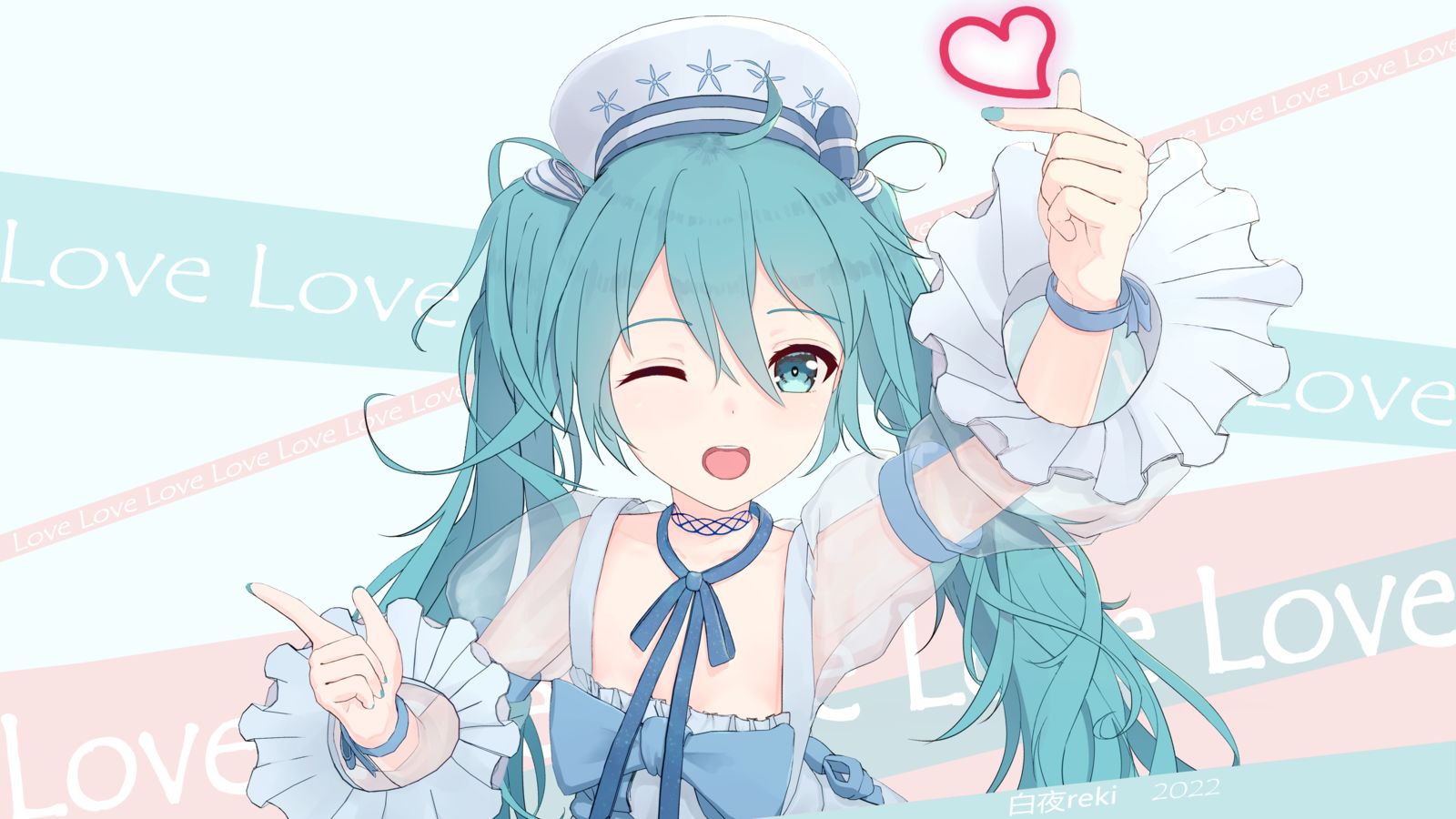 miku love❤插画图片壁纸