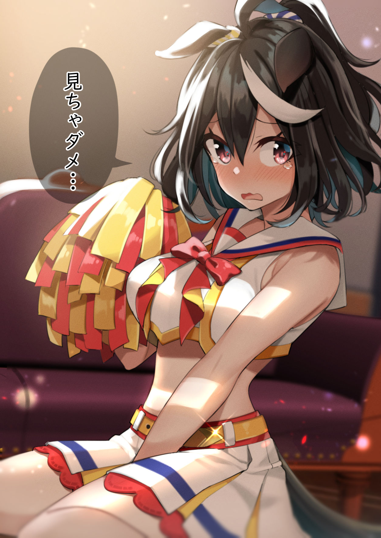 如果身体不适的话，羞耻心就会爆发出来插画图片壁纸