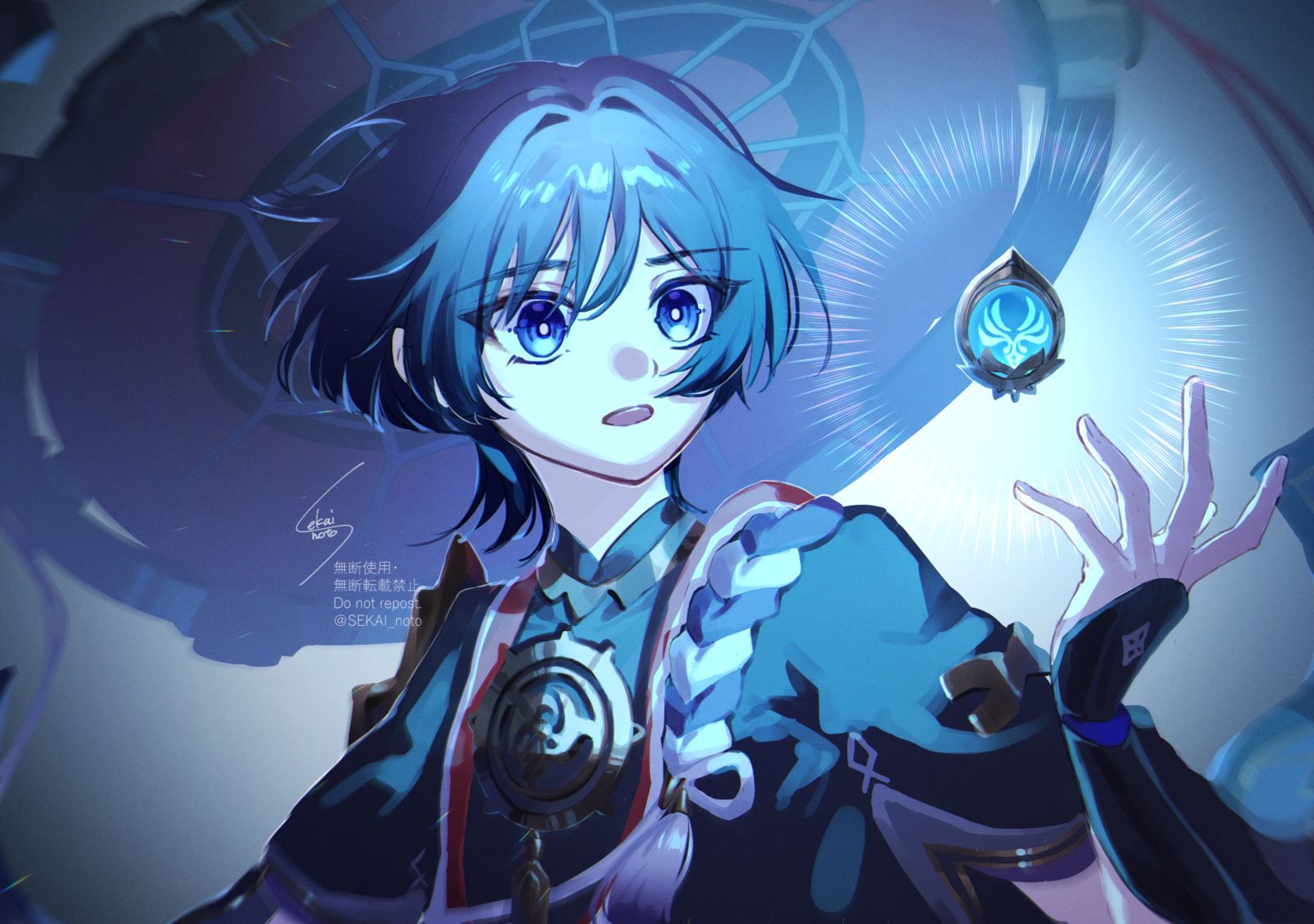 有神之眼的人插画图片壁纸