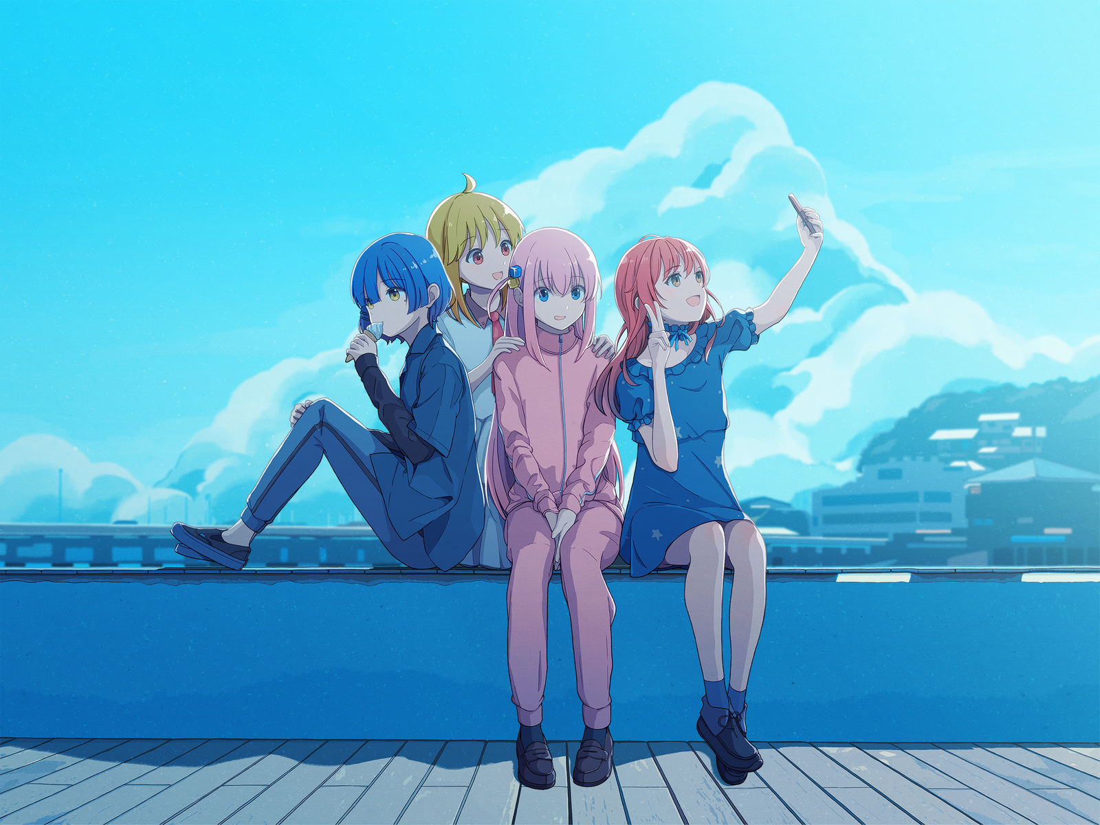 团结乐队的暑假插画图片壁纸