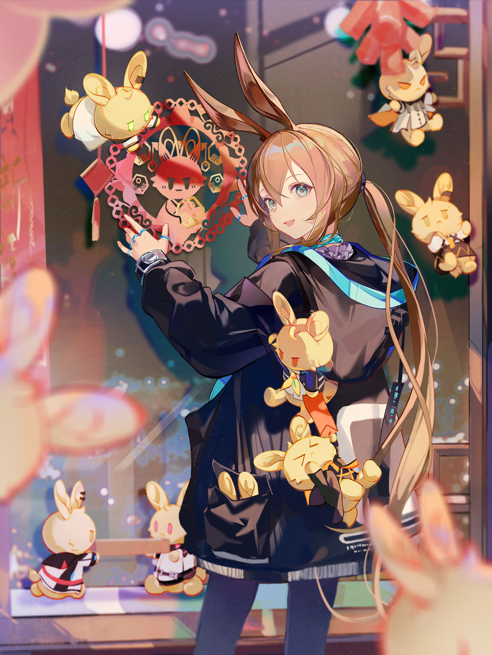 Happy year of the Rabbit插画图片壁纸