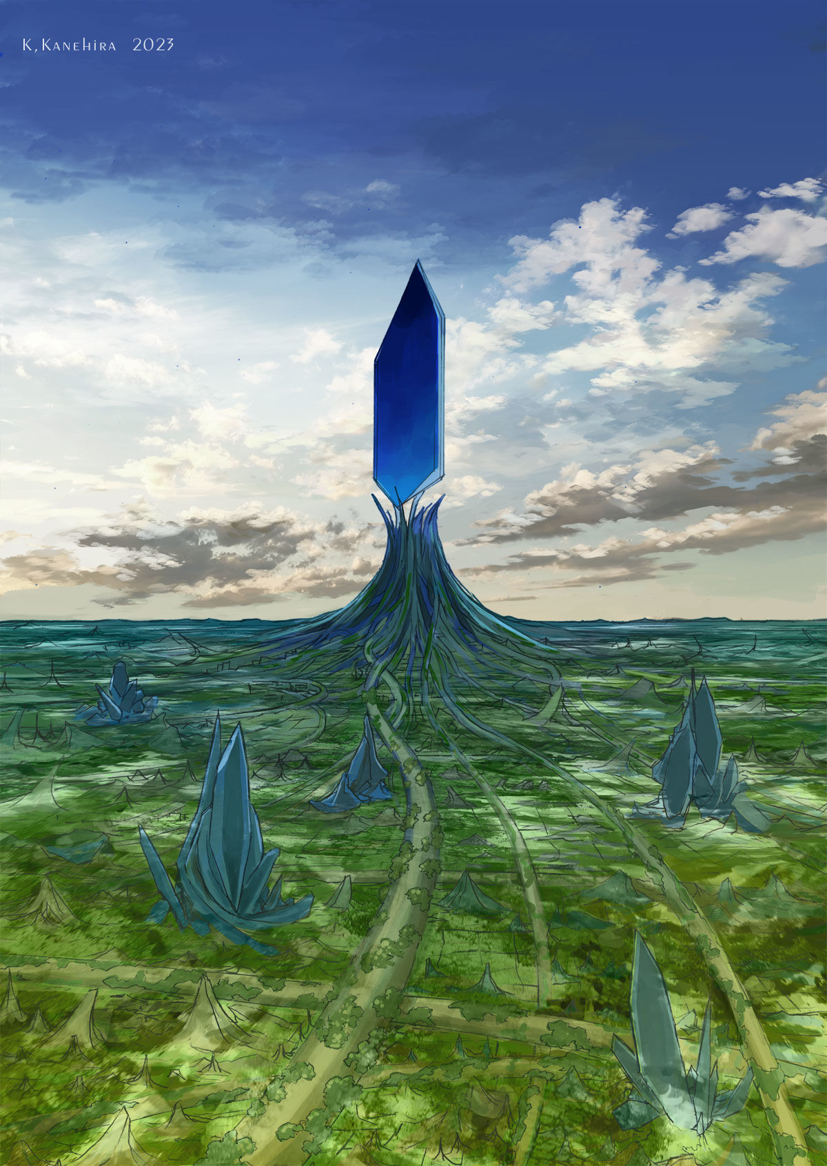 辉石的天空插画图片壁纸
