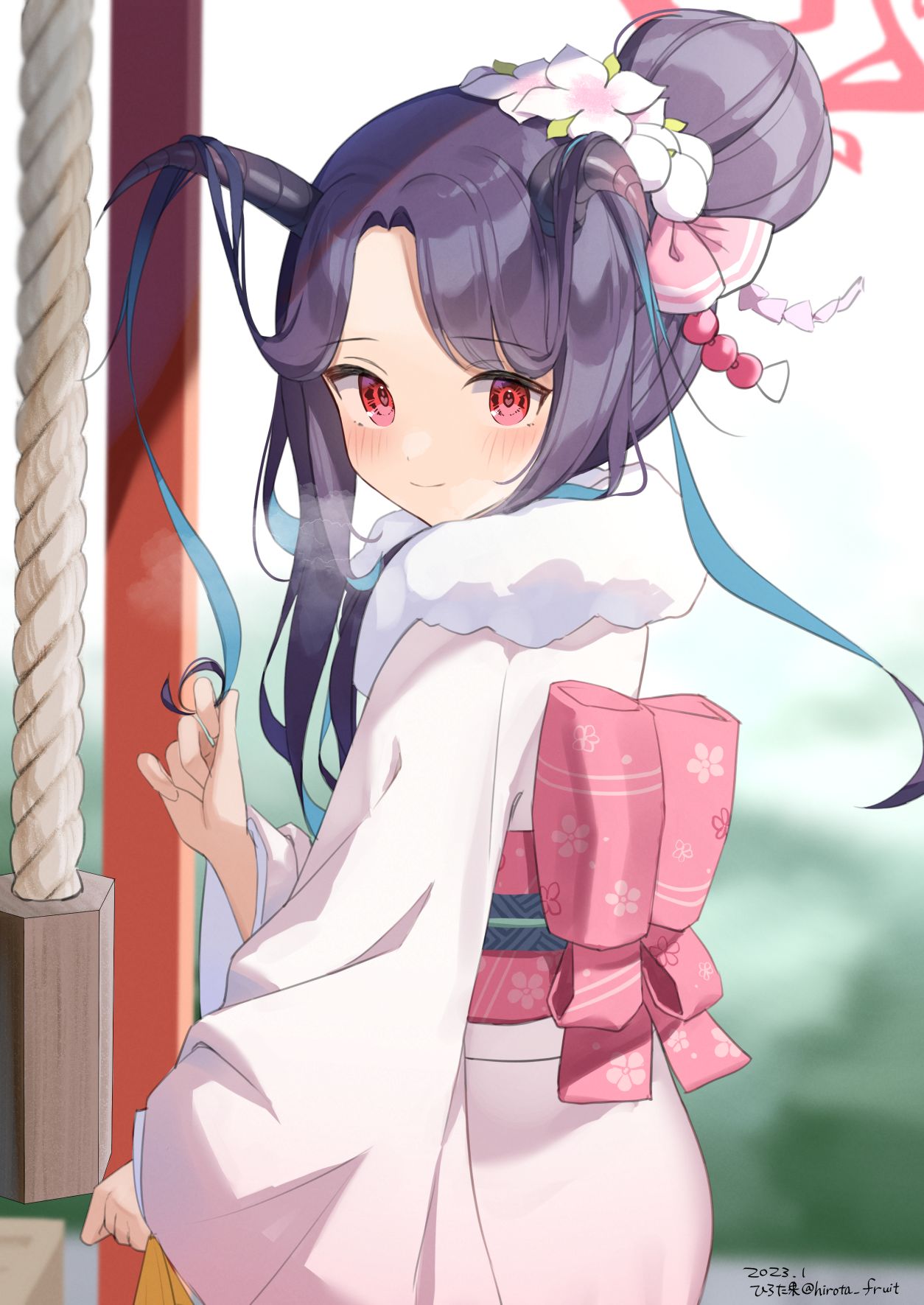 新年参拜插画图片壁纸