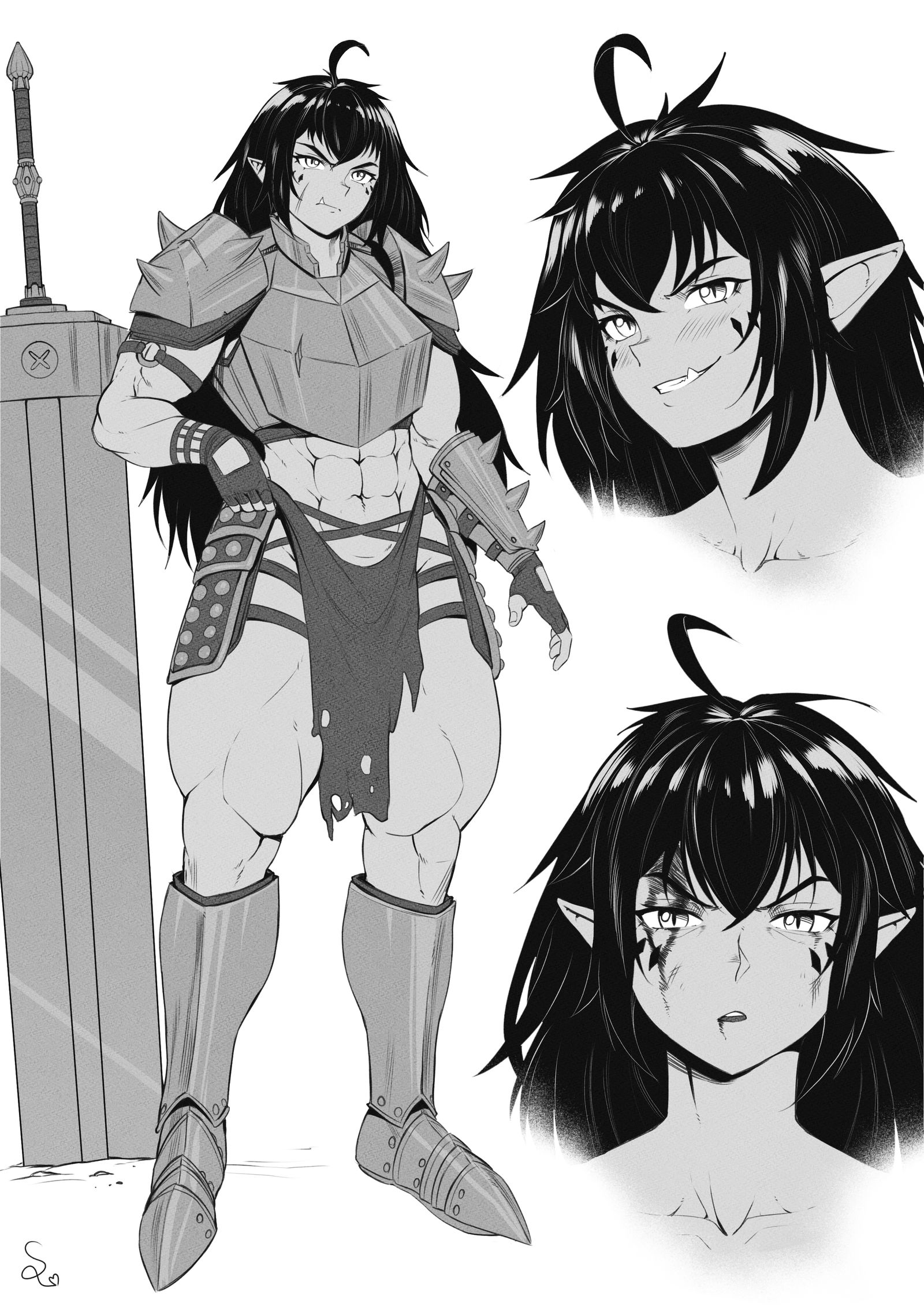 Muscular orc warrior girl头像同人高清图