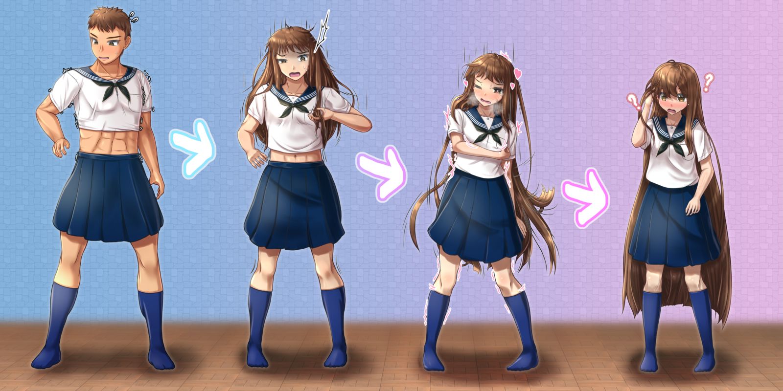 不知道为什么穿着收到的水手服成为水手服JK的TS序列