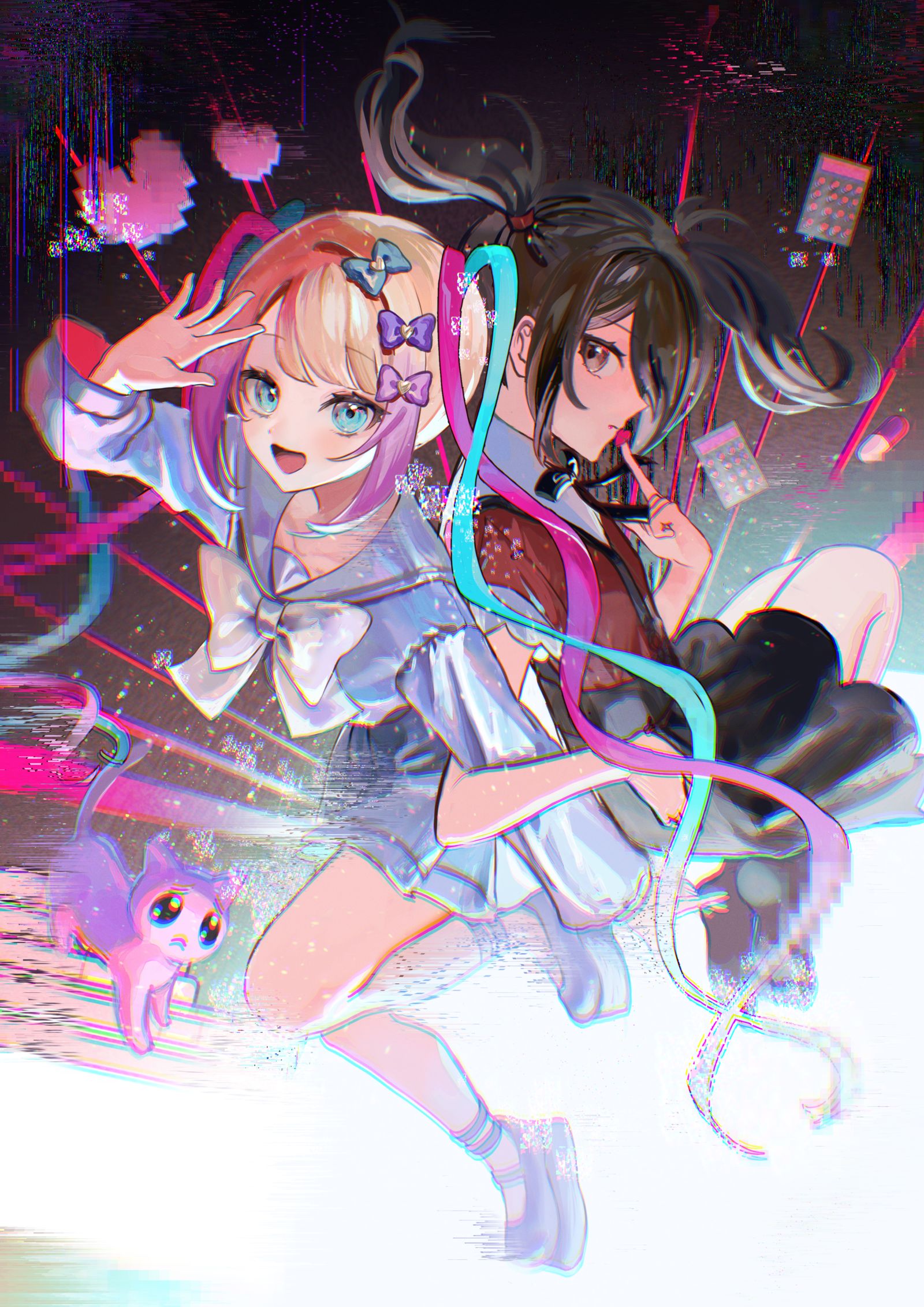 只看我一个人插画图片壁纸