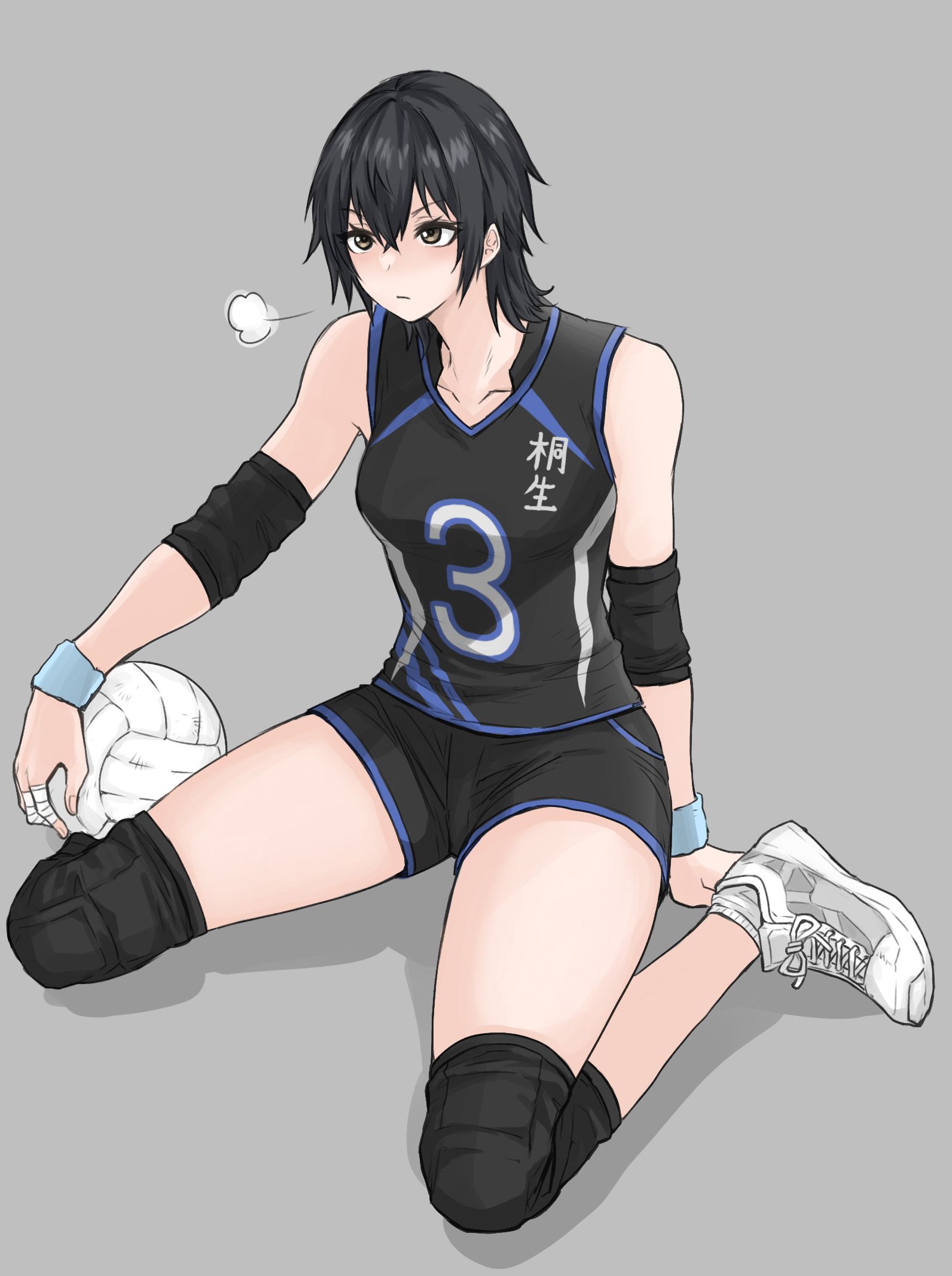 男孩般的排球女子③插画图片壁纸