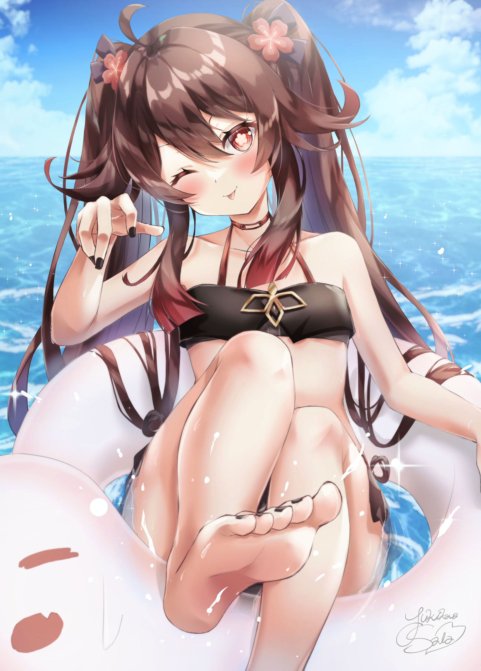 水着胡桃插画图片壁纸