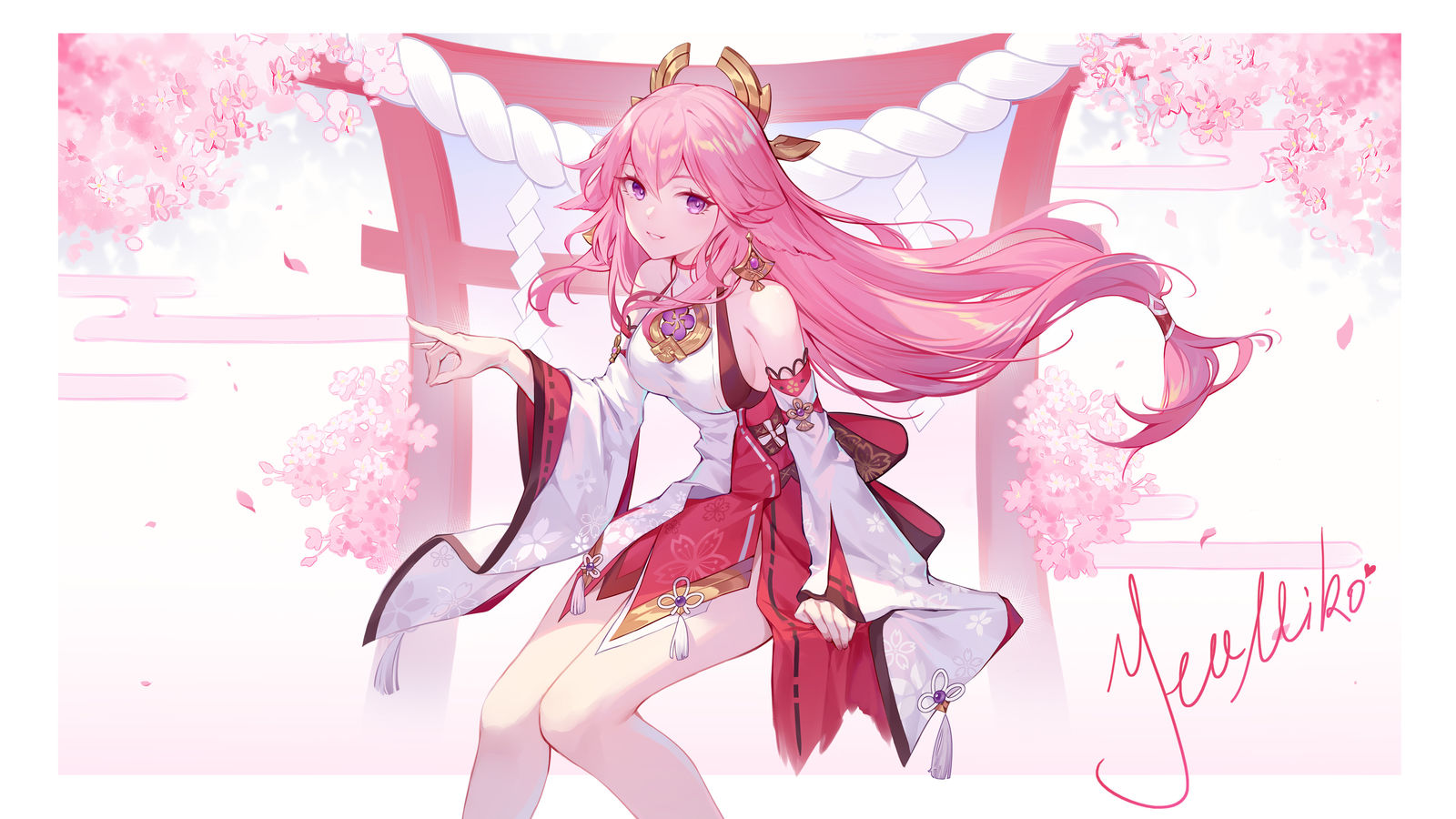 八重神子插画图片壁纸