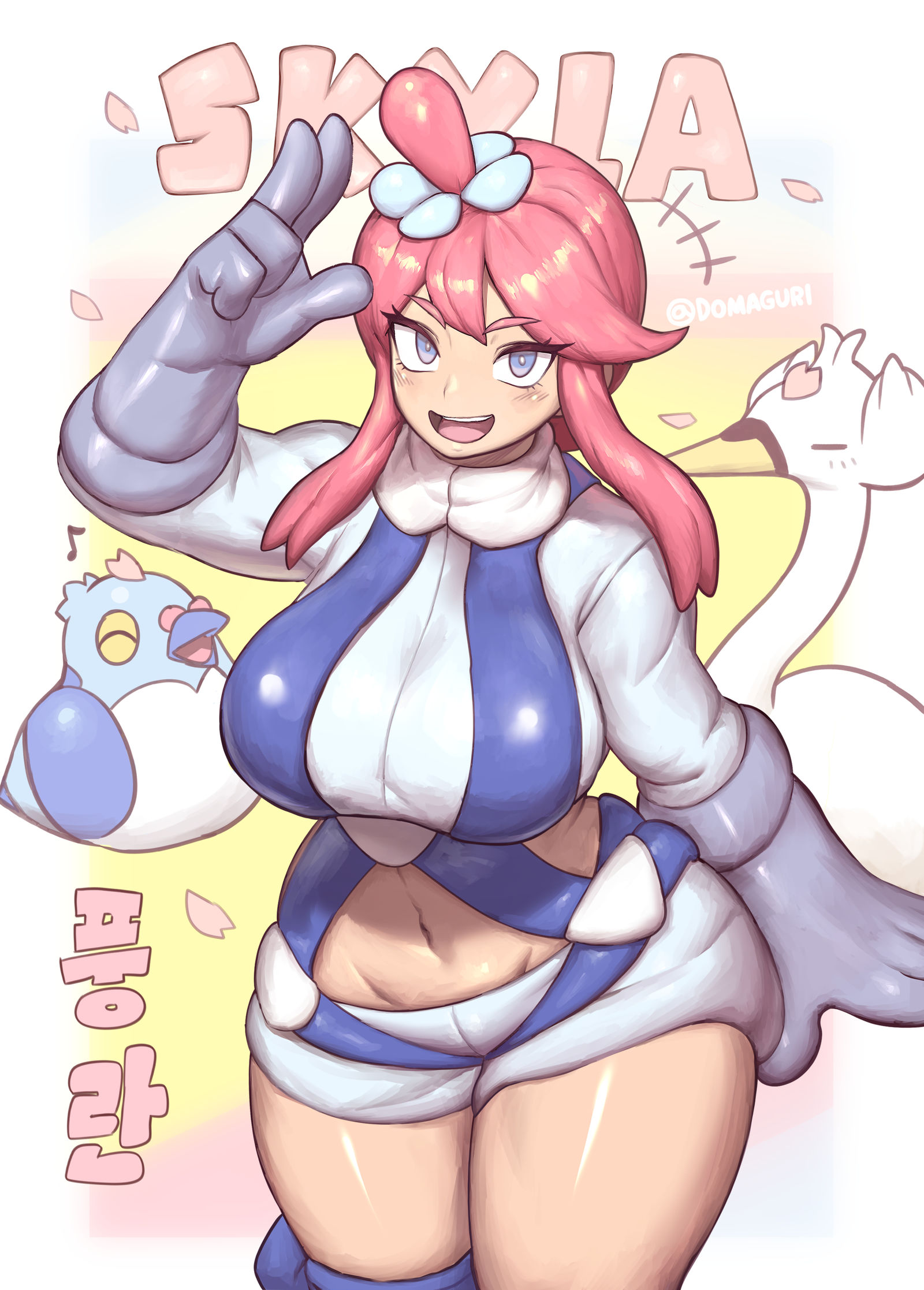 Pokémon skyla神奇宝贝风靡粉丝艺术插画图片壁纸