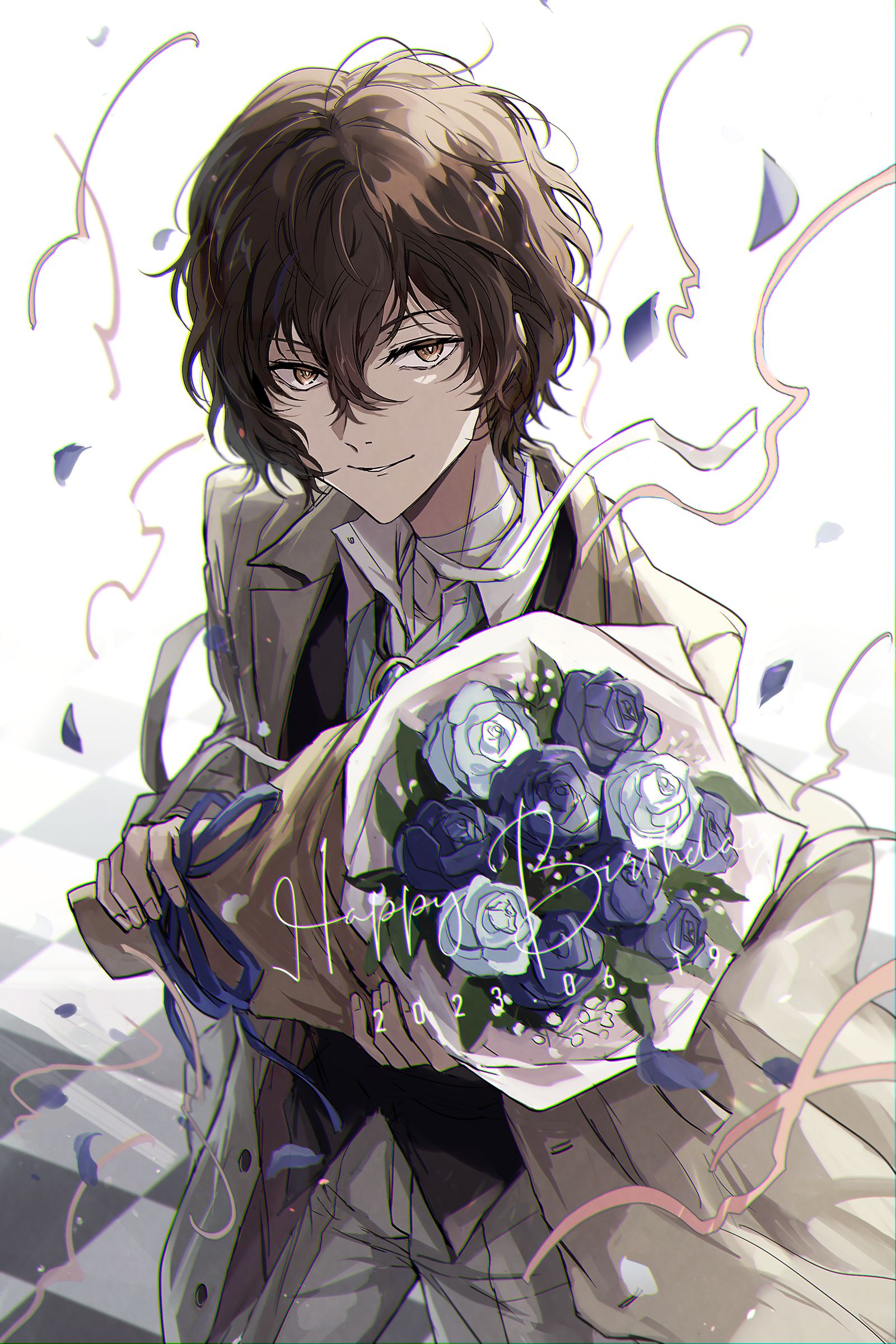 太宰先生Happy Birthday插画图片壁纸