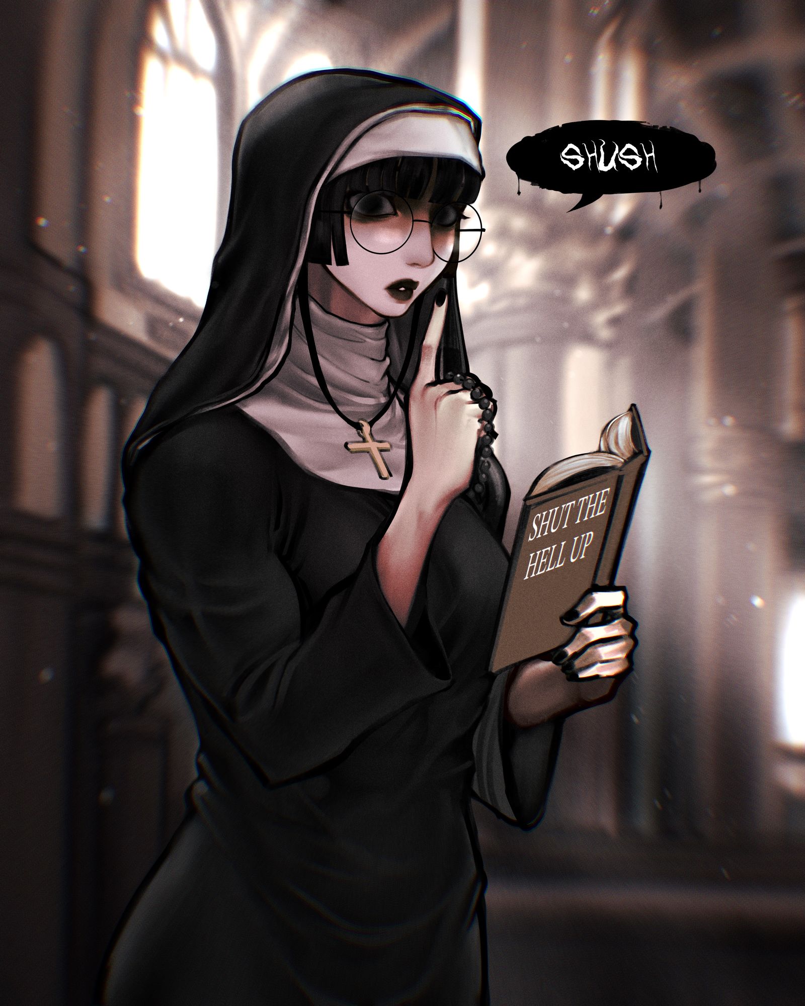 在教堂安静地-修女肌肉娘