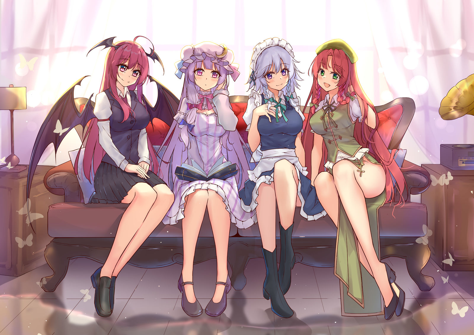 红魔馆员工合照插画图片壁纸