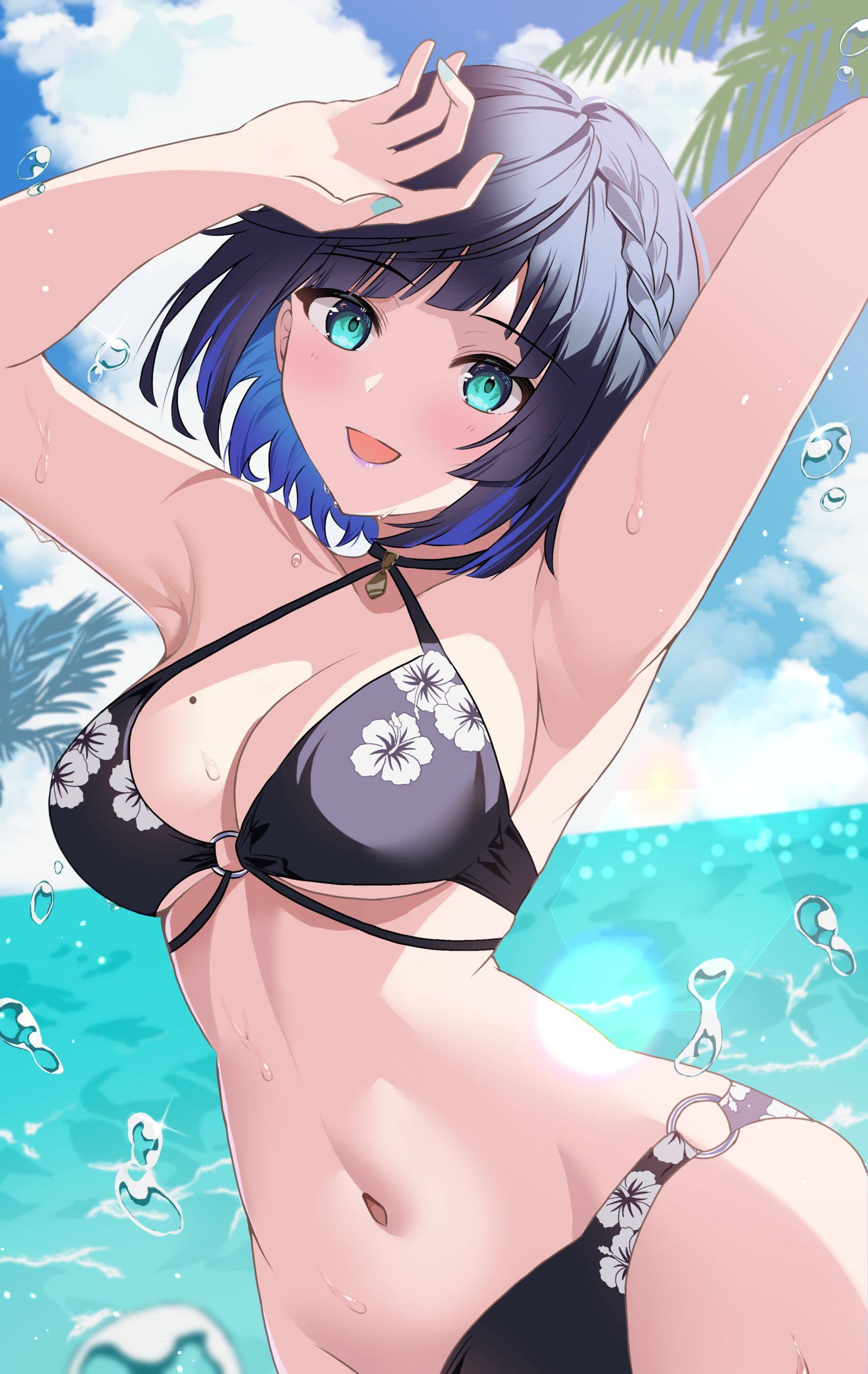 和泳衣夜兰的夏天插画图片壁纸
