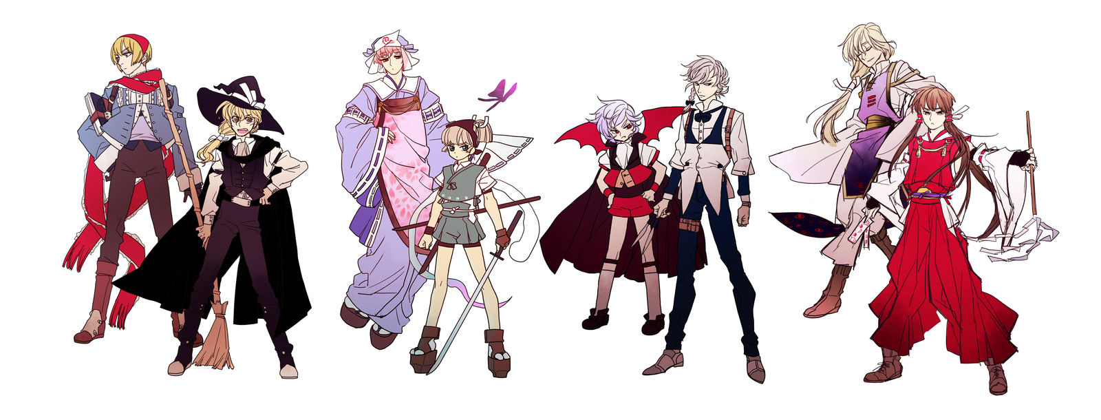 永夜抄主人公組【男体化】头像同人高清图