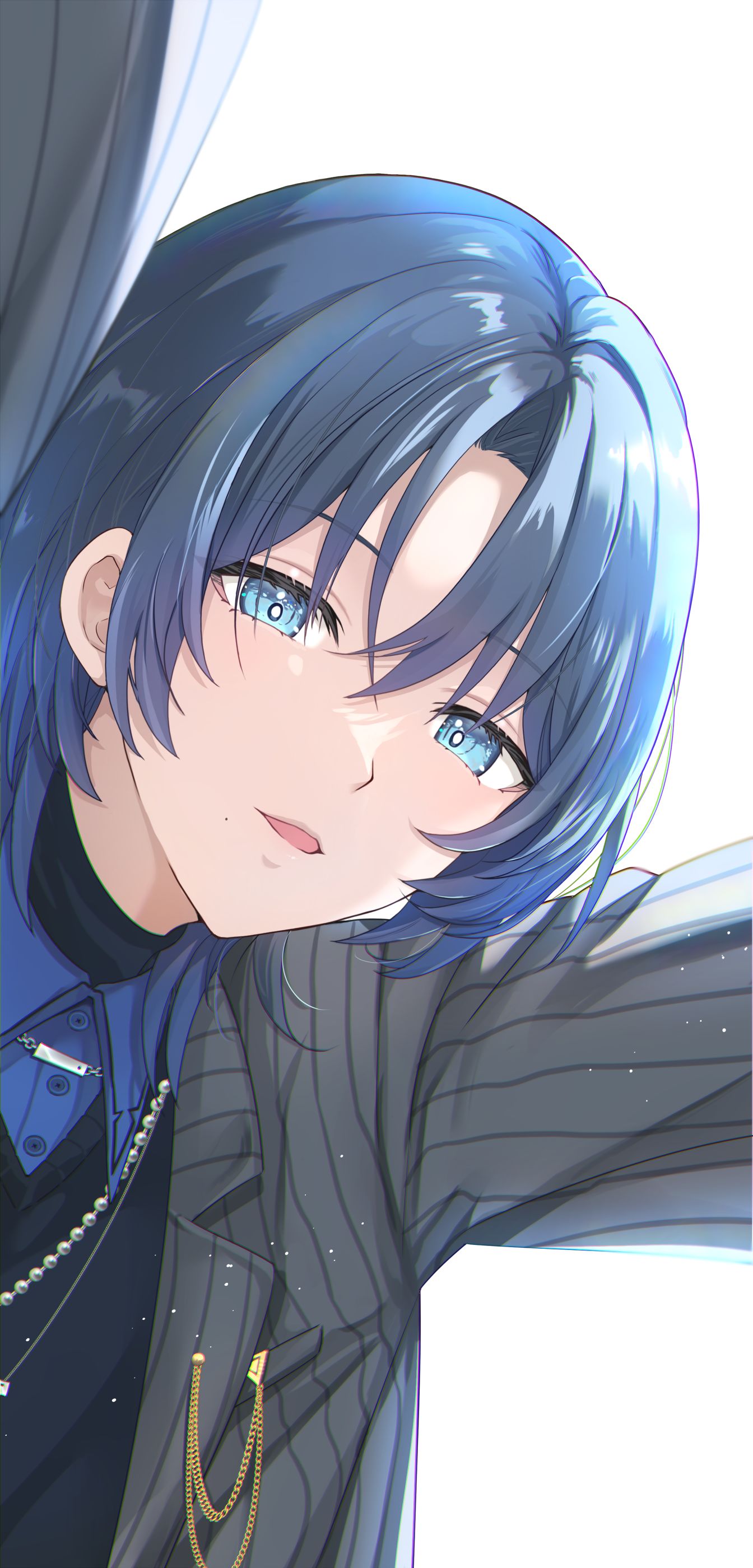 壁咚蓝插画图片壁纸