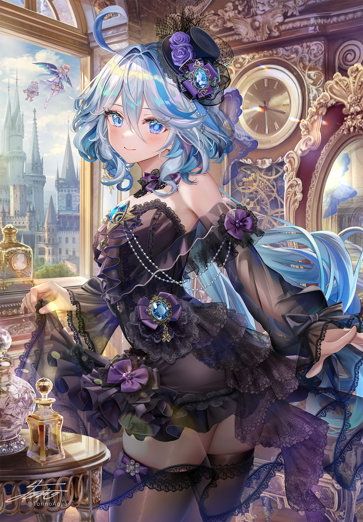 戈斯洛里风格礼服的弗里娜插画图片壁纸