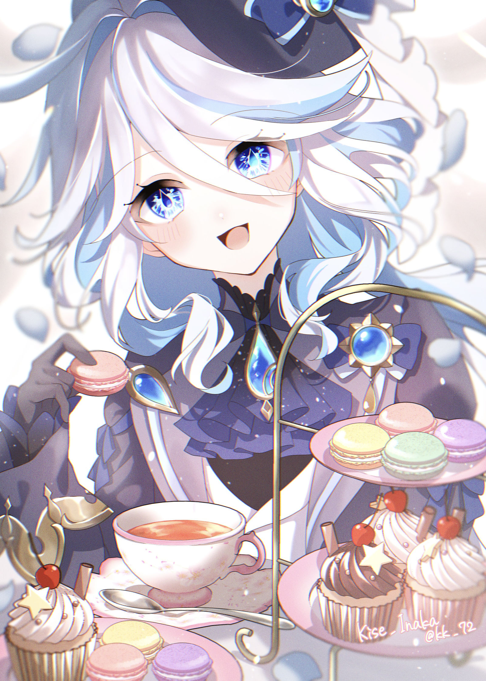 自由娜和茶会插画图片壁纸