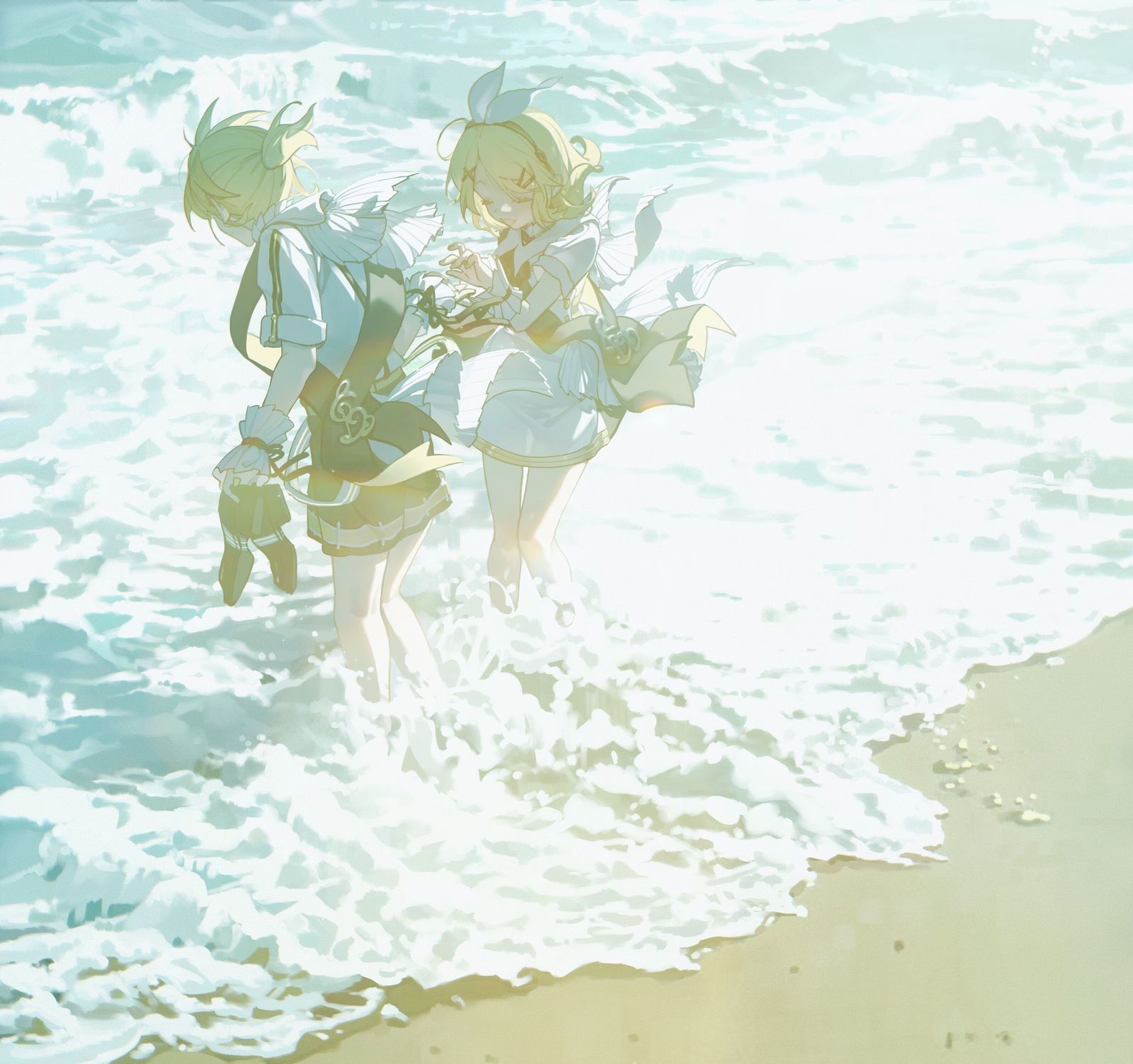 波浪边插画图片壁纸