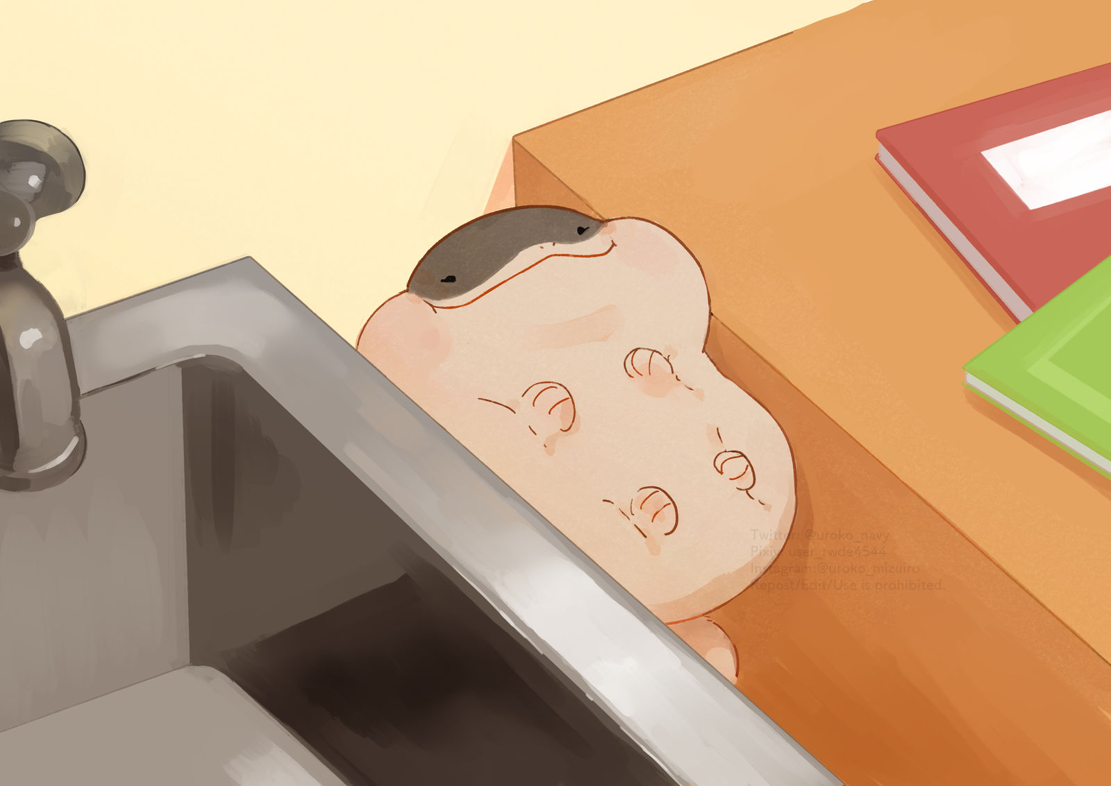 被夹了。。。插画图片壁纸