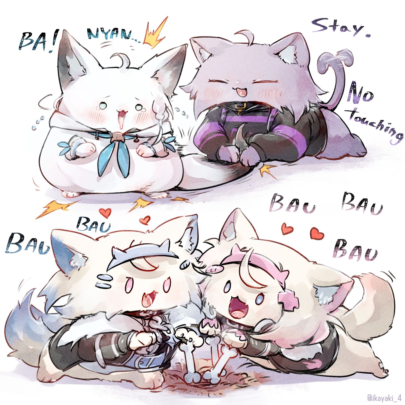 Doggo or Cat? 　 插画图片壁纸