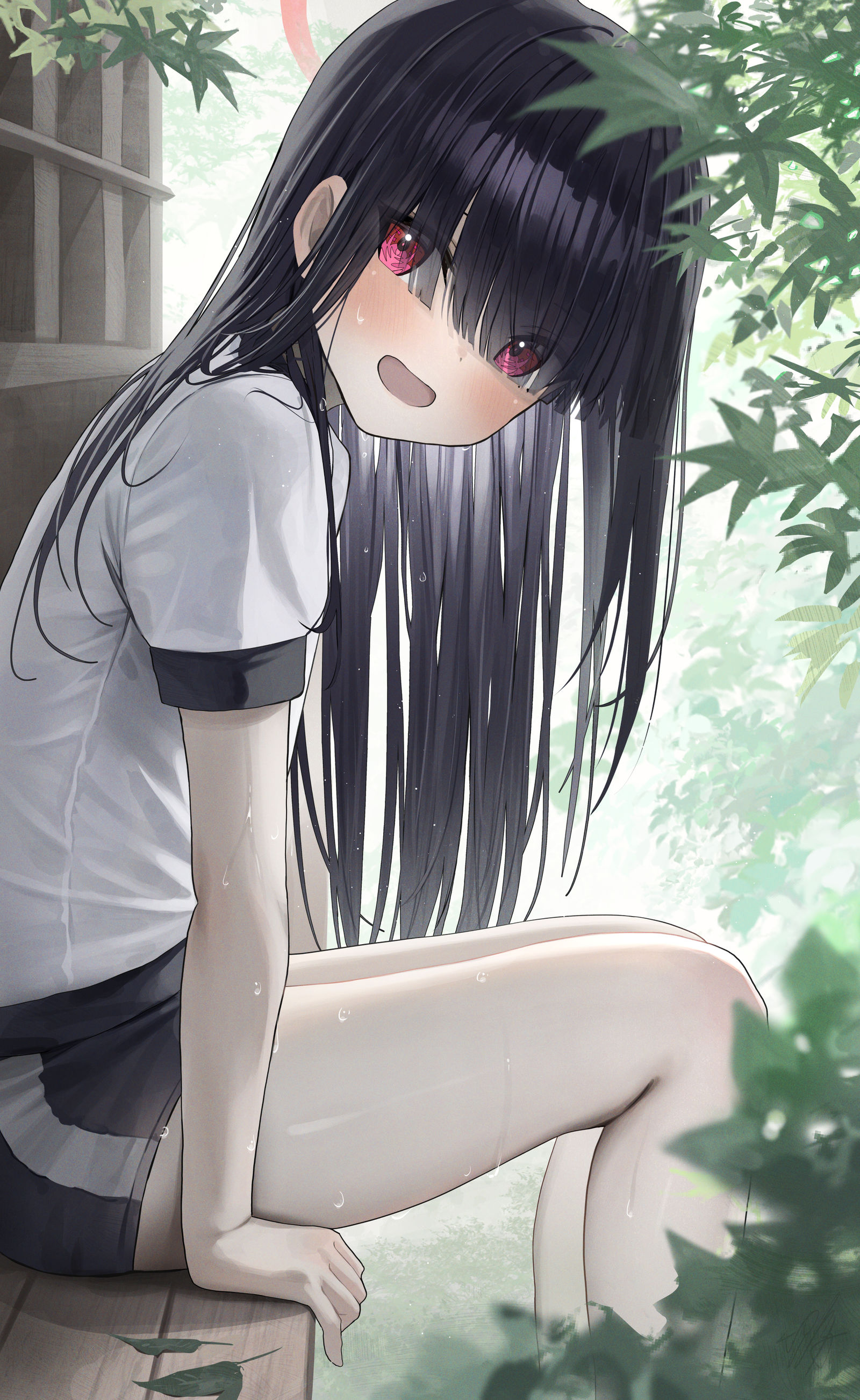 “嘿嘿，稍微休息一下吧。”插画图片壁纸