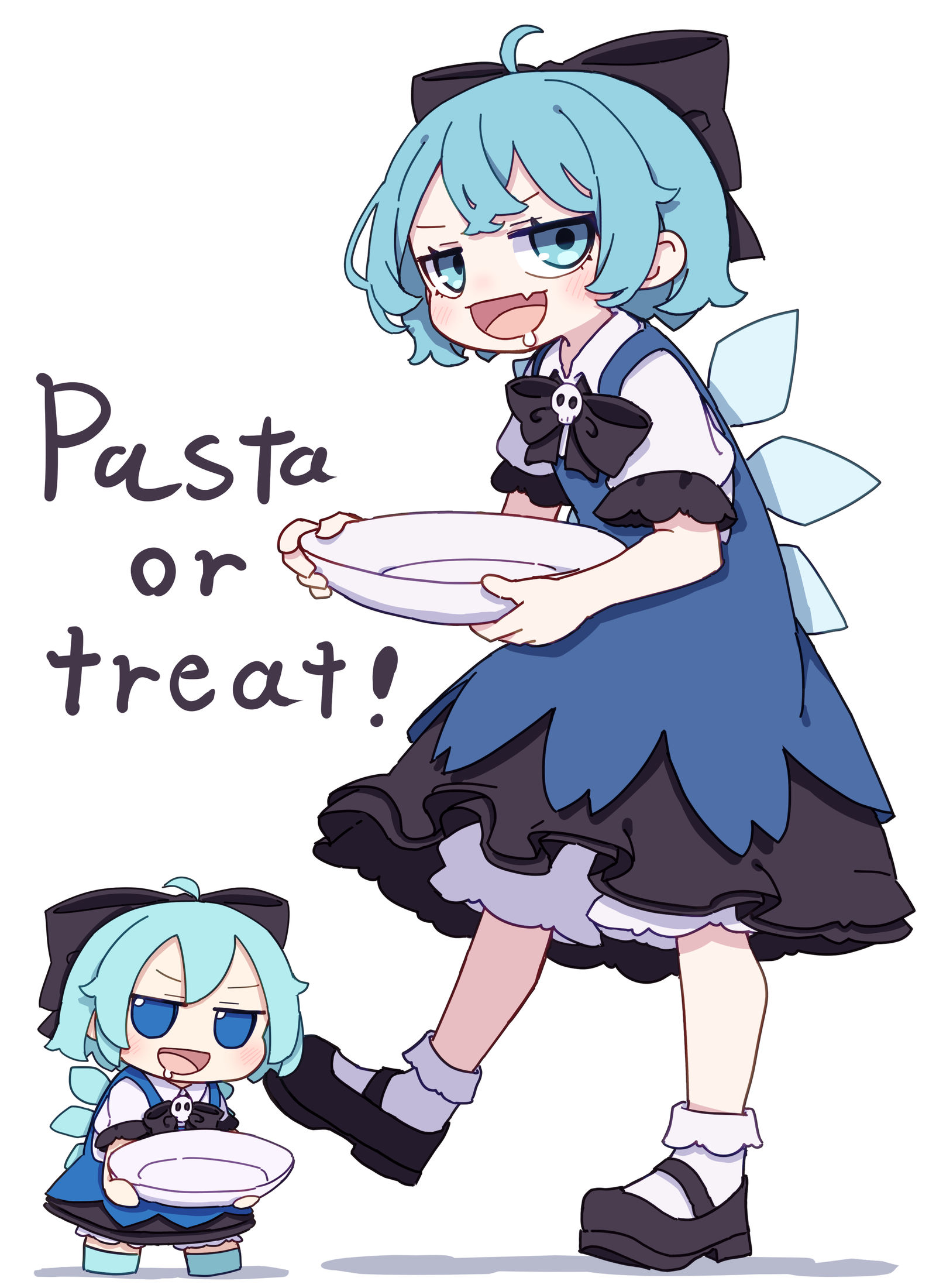 期待万圣节的两个人插画图片壁纸