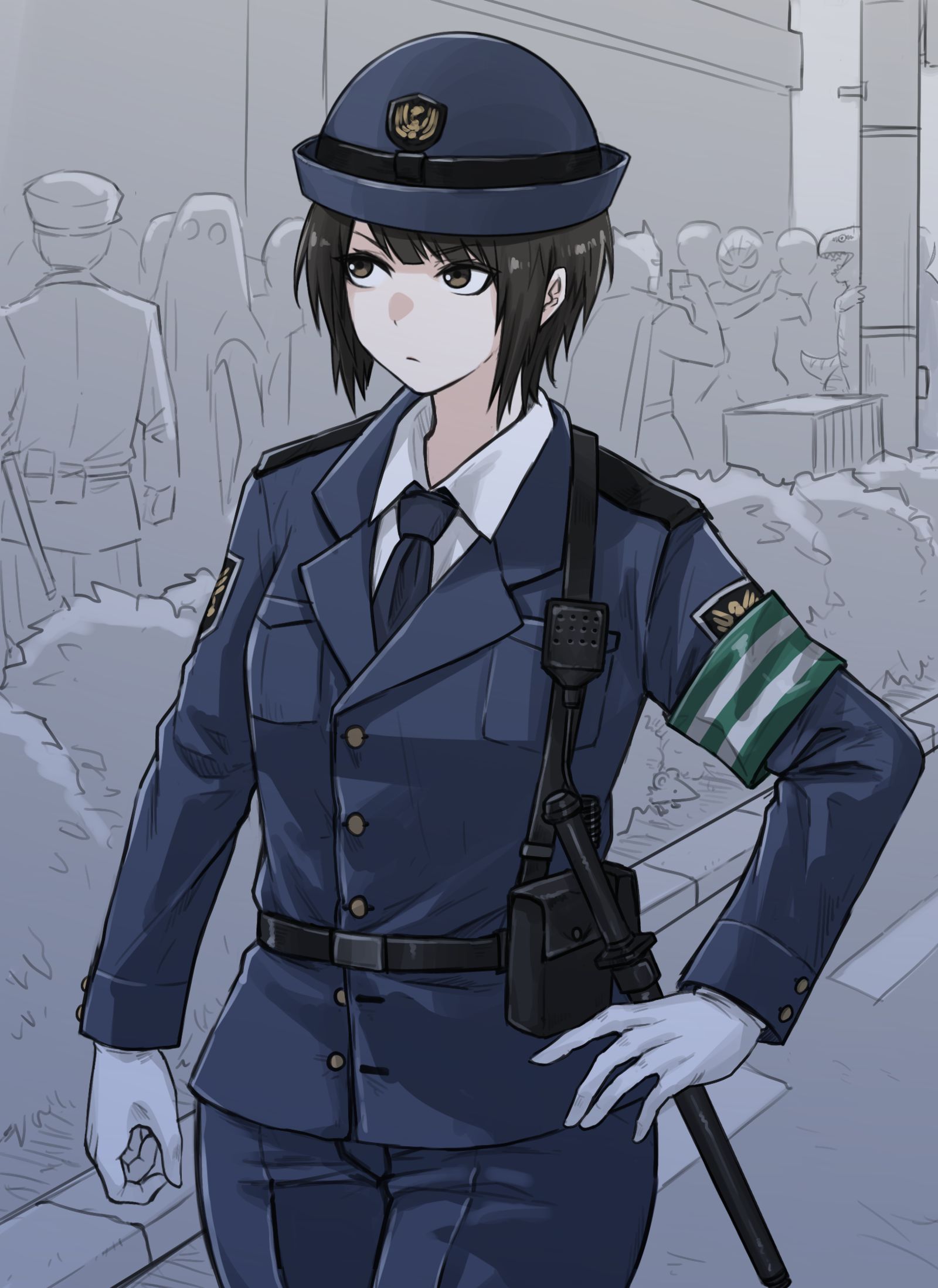 万圣节警卫员插画图片壁纸