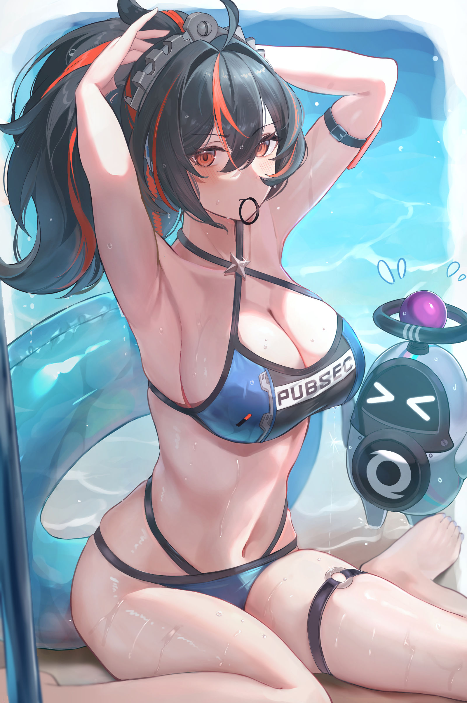 水着朱鳶插画图片壁纸