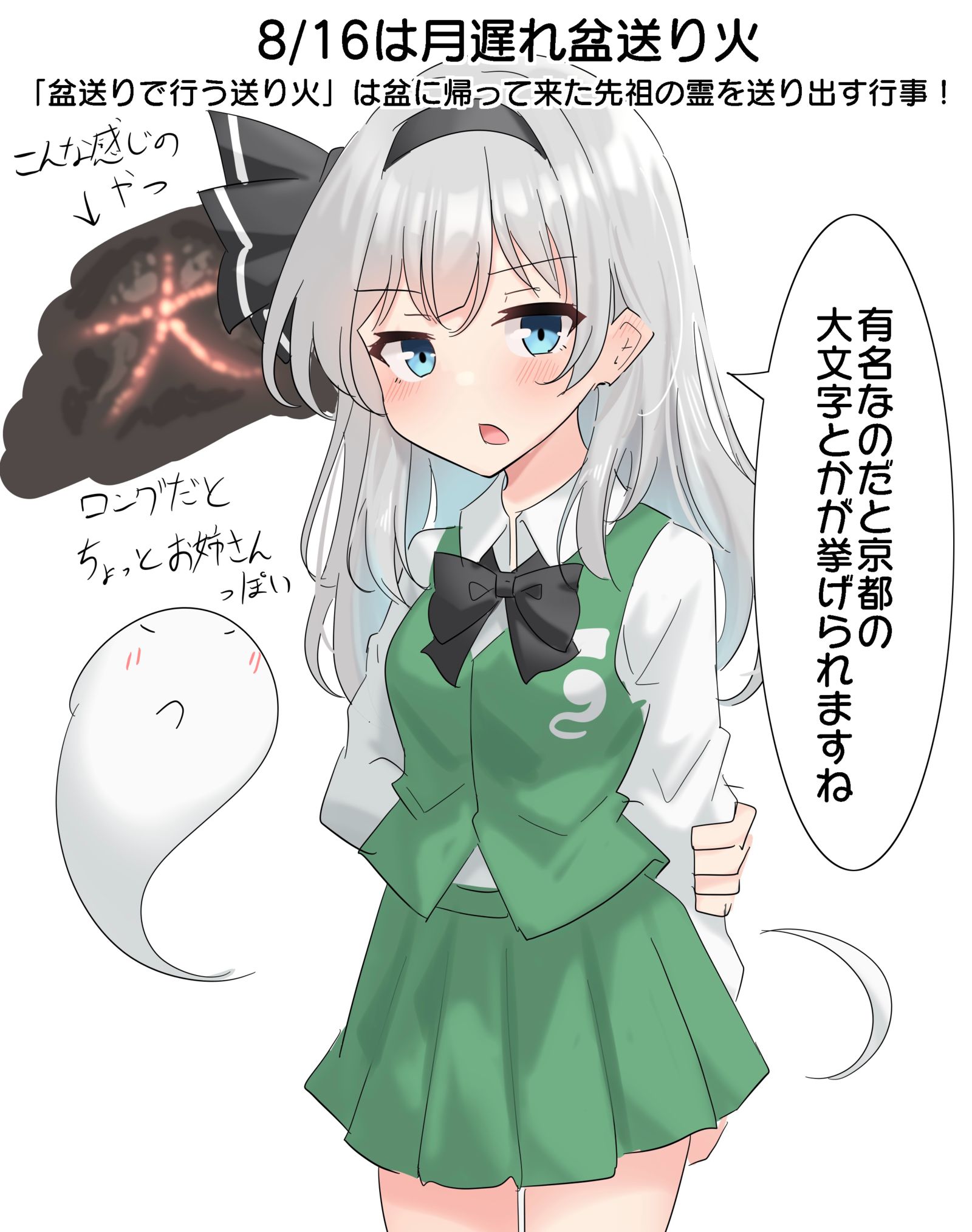 8月16日是盂兰盆节送火！插画图片壁纸