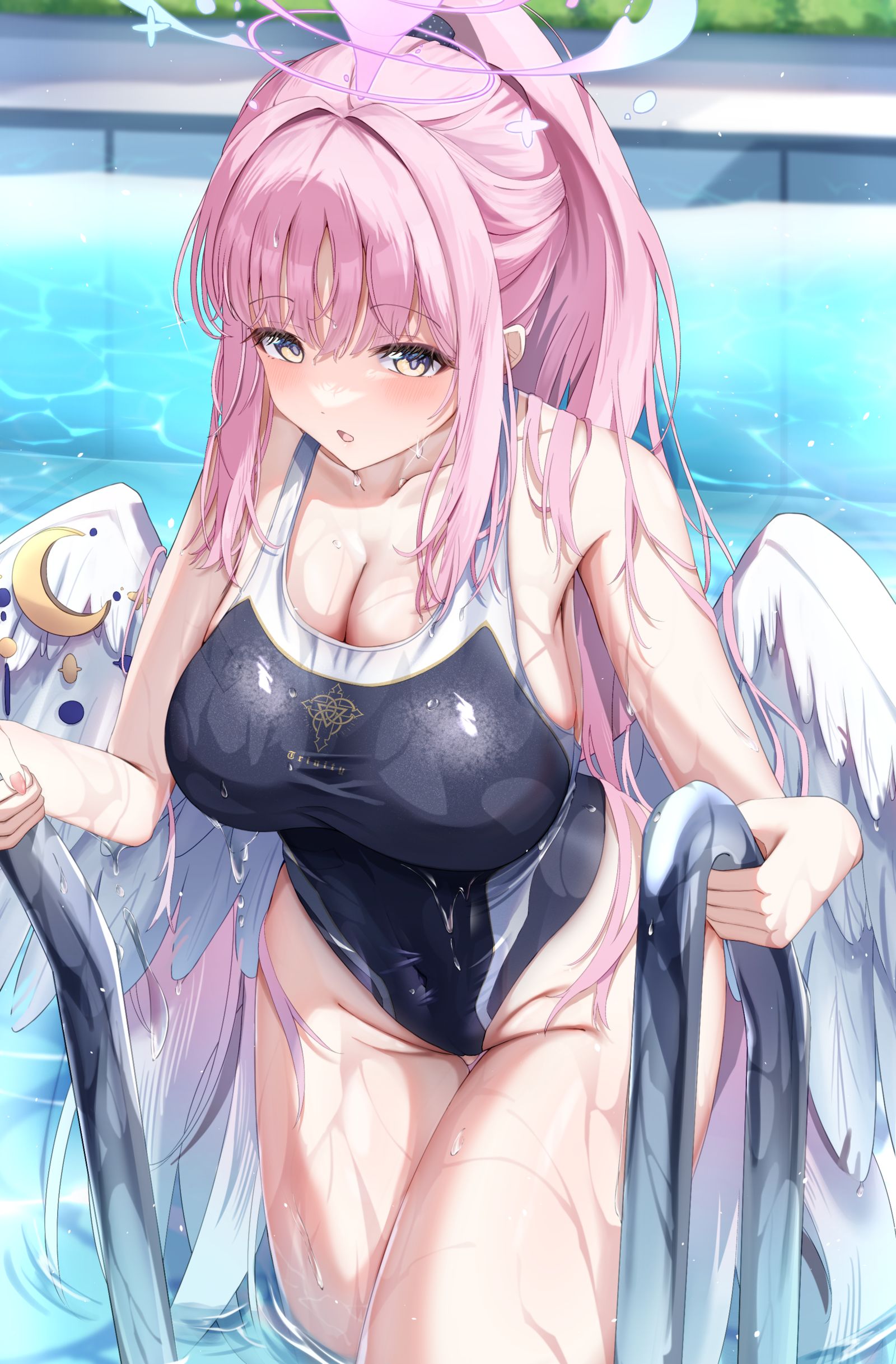 米卡和游泳池的个人课程插画图片壁纸