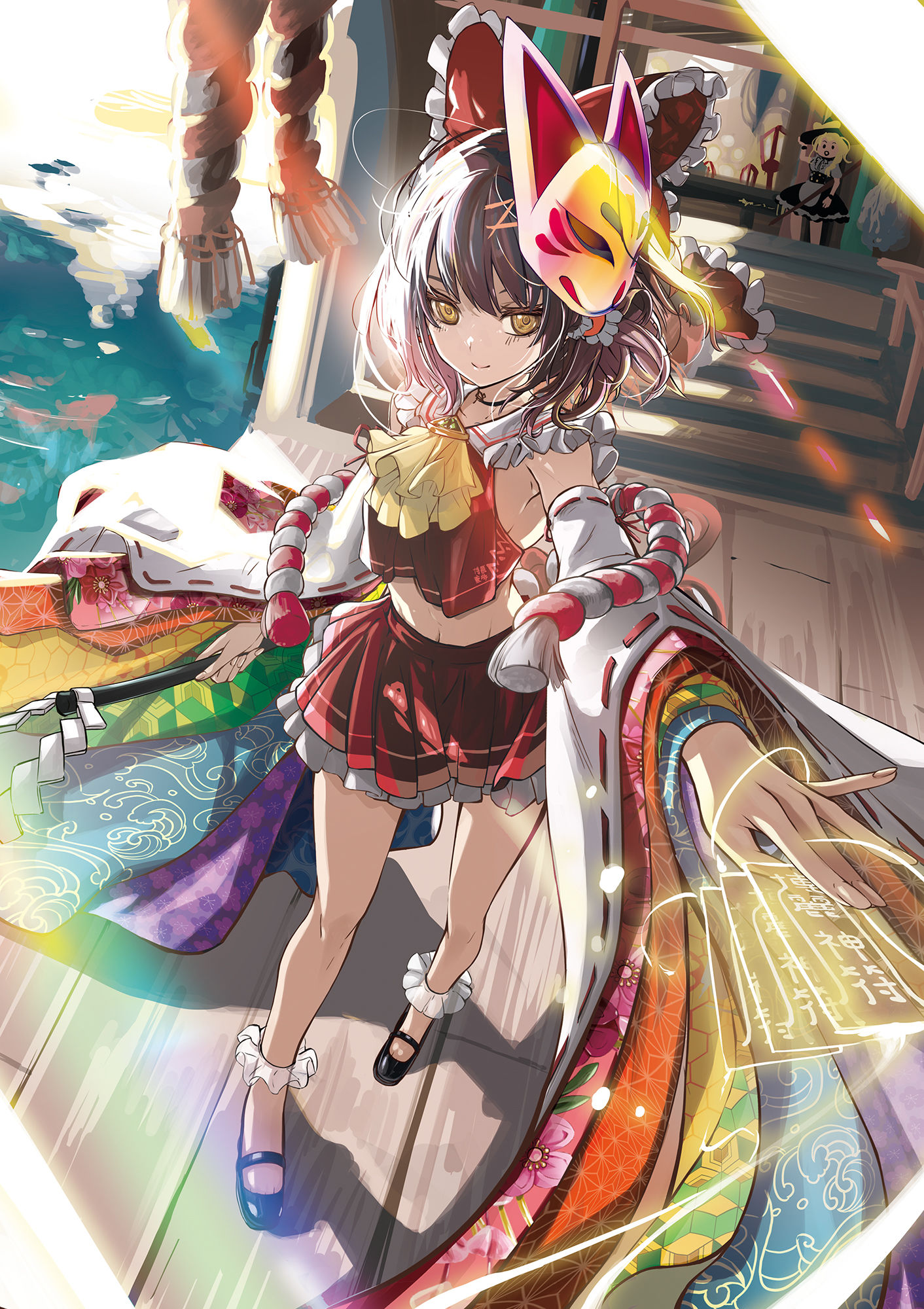 七色的博丽灵梦插画图片壁纸