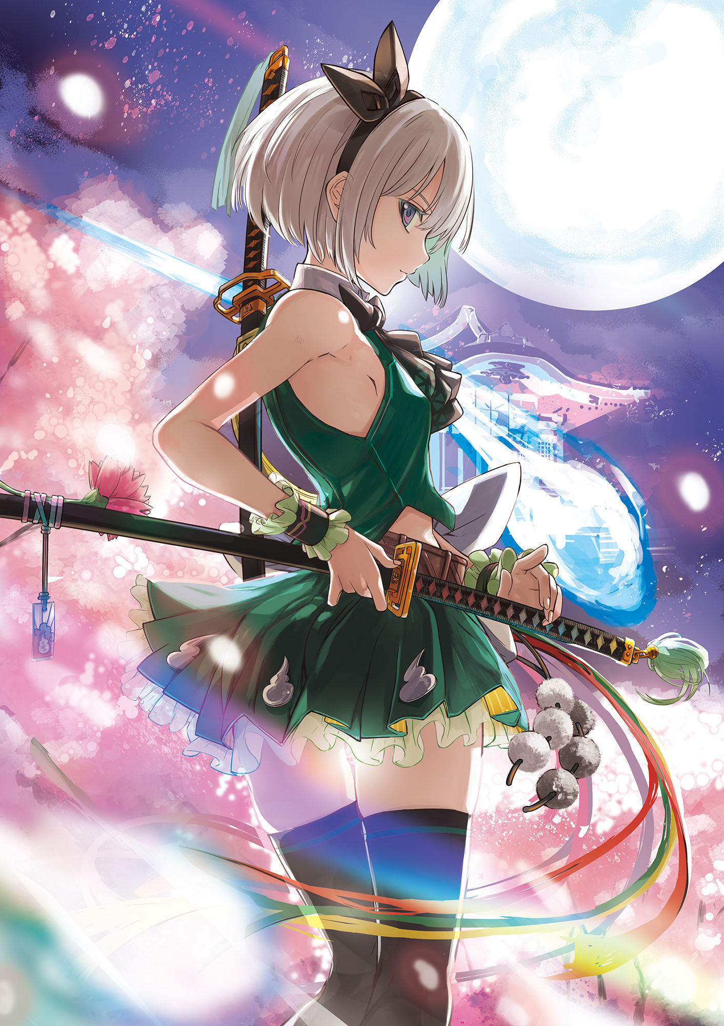 夜晚的妖梦插画图片壁纸