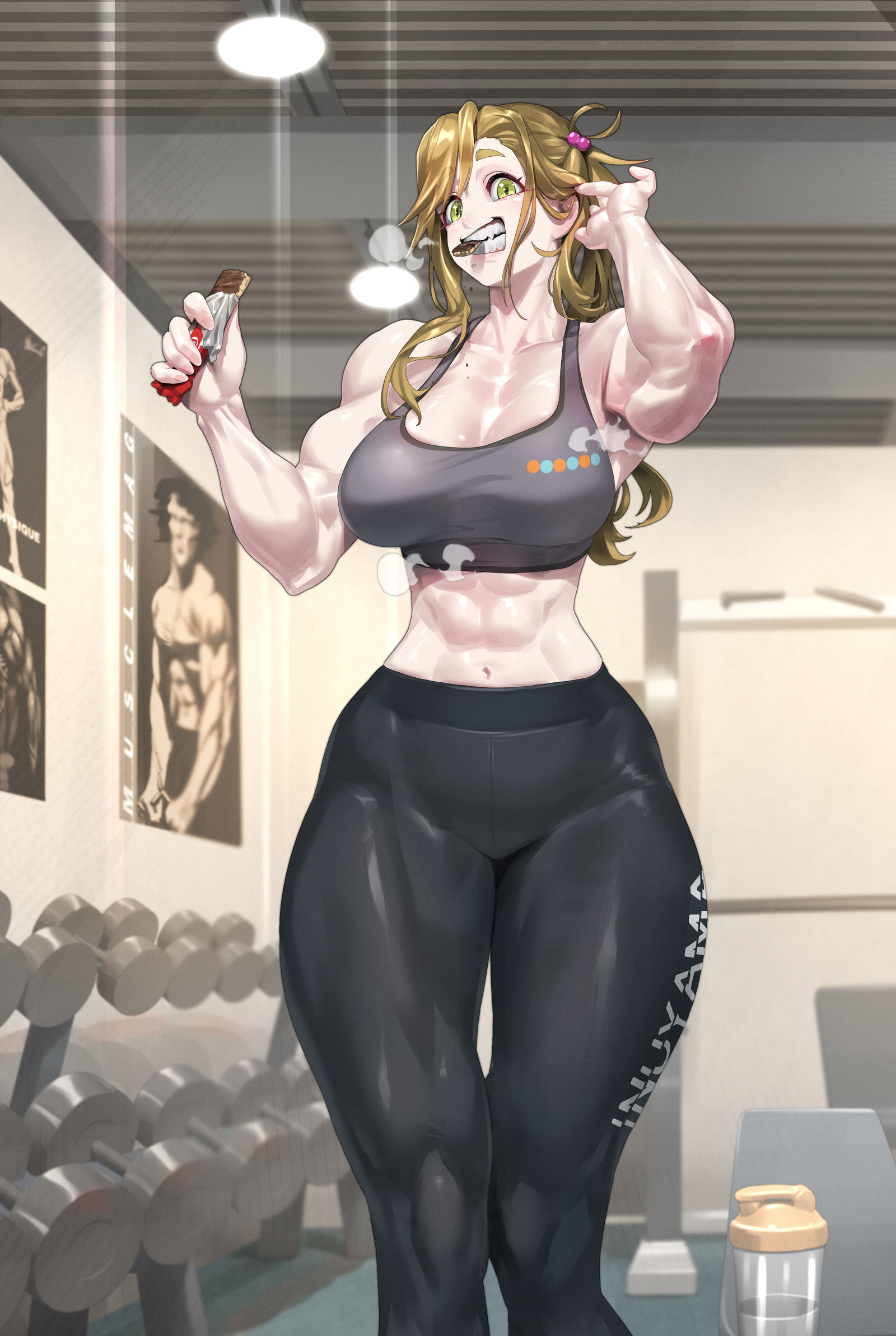 休憩-犬山葵肌肉娘