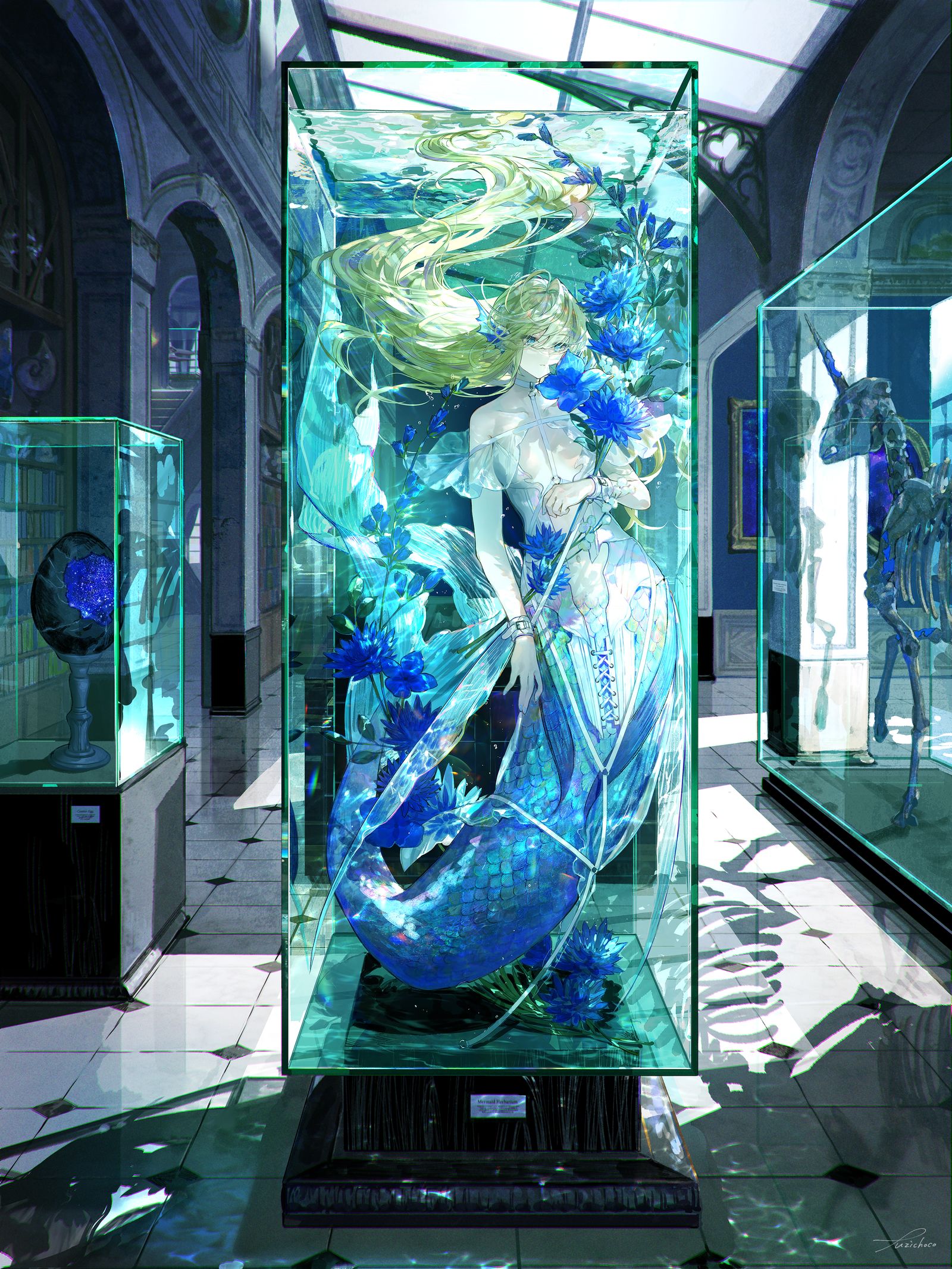 美人鱼哈钡插画图片壁纸