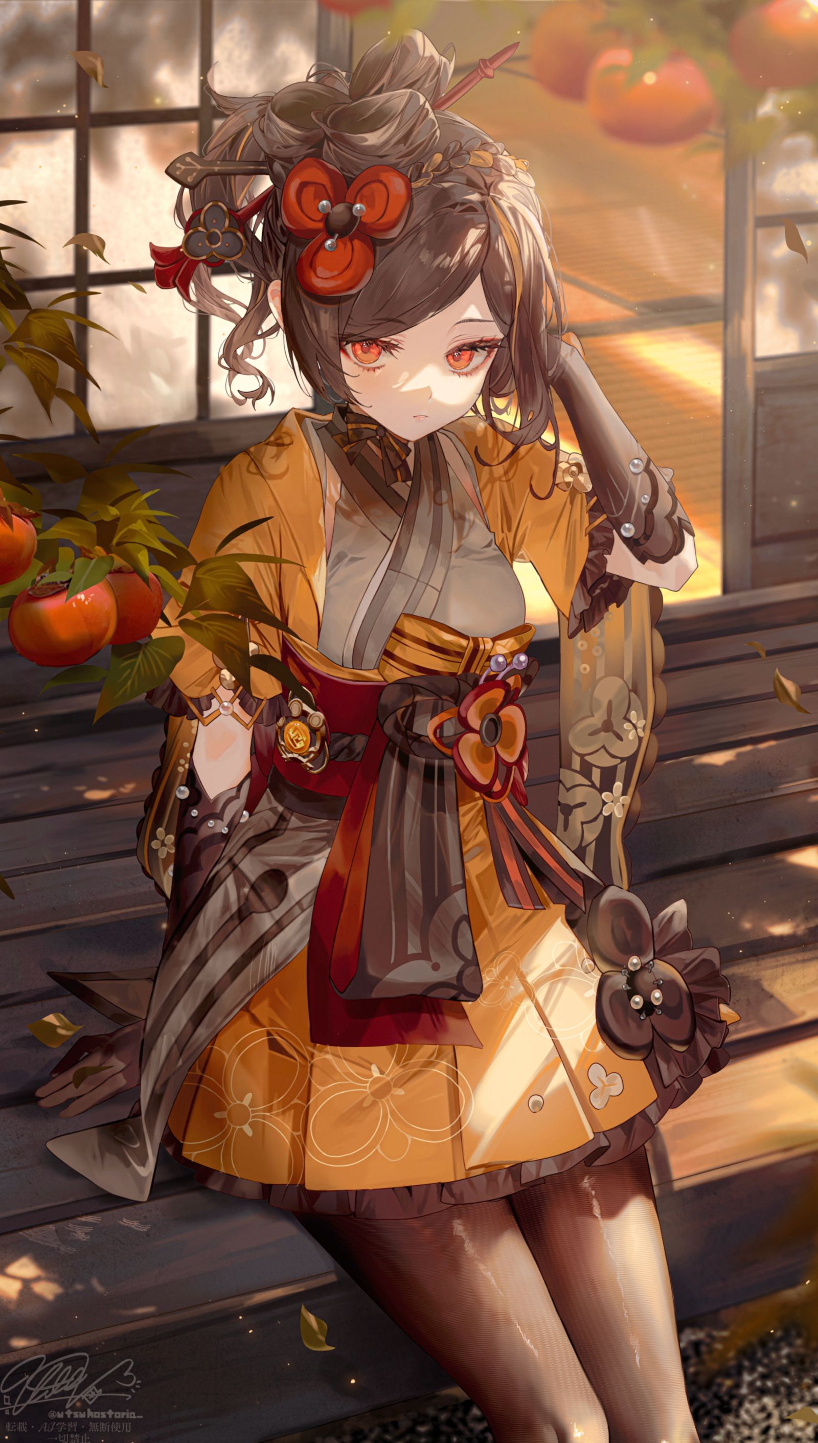秋天的千织插画图片壁纸