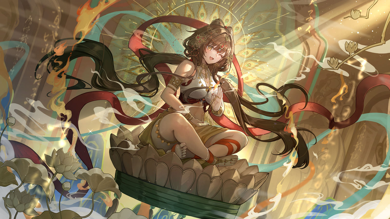 莲花插画图片壁纸